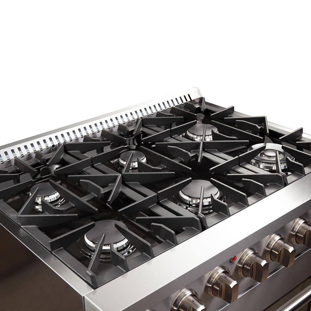 Forno 2-Piece Appliance Package - 36-Inch Dual Fuel Range and 60-Inch Built-In Refrigerator in Stainless Steel - Image 9