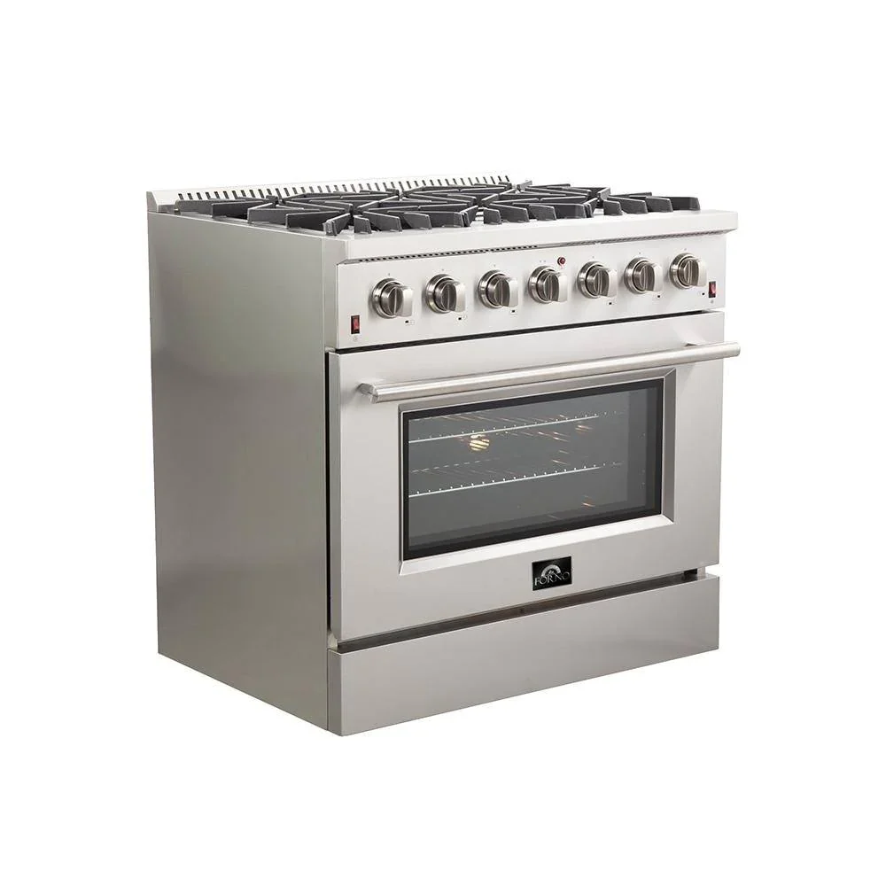 Forno 2-Piece Appliance Package - 36-Inch Gas Range and 60-Inch Built-In Refrigerator in Stainless Steel - Image 10