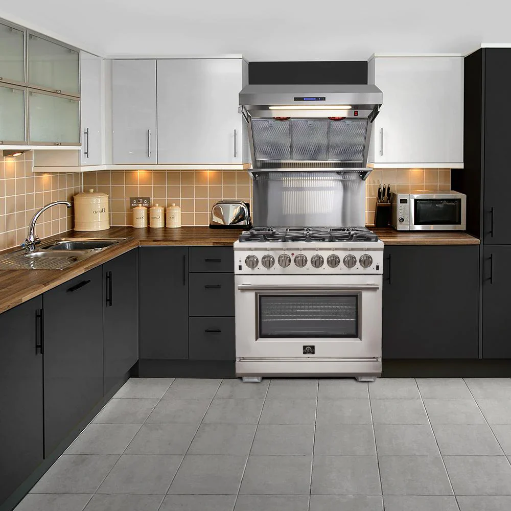 Forno 2-Piece Appliance Package - 36-Inch Gas Range and 60-Inch Built-In Refrigerator in Stainless Steel - Image 4