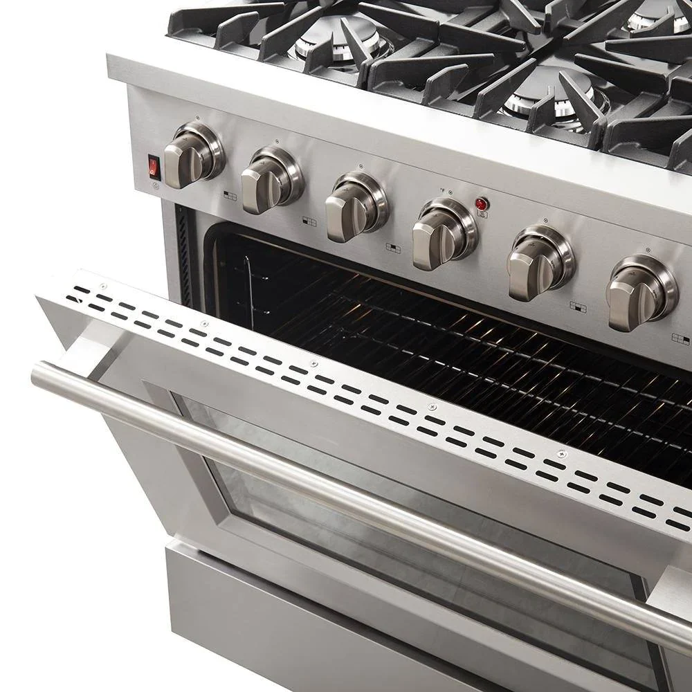 Forno 2-Piece Appliance Package - 36-Inch Gas Range and 60-Inch Built-In Refrigerator in Stainless Steel - Image 7