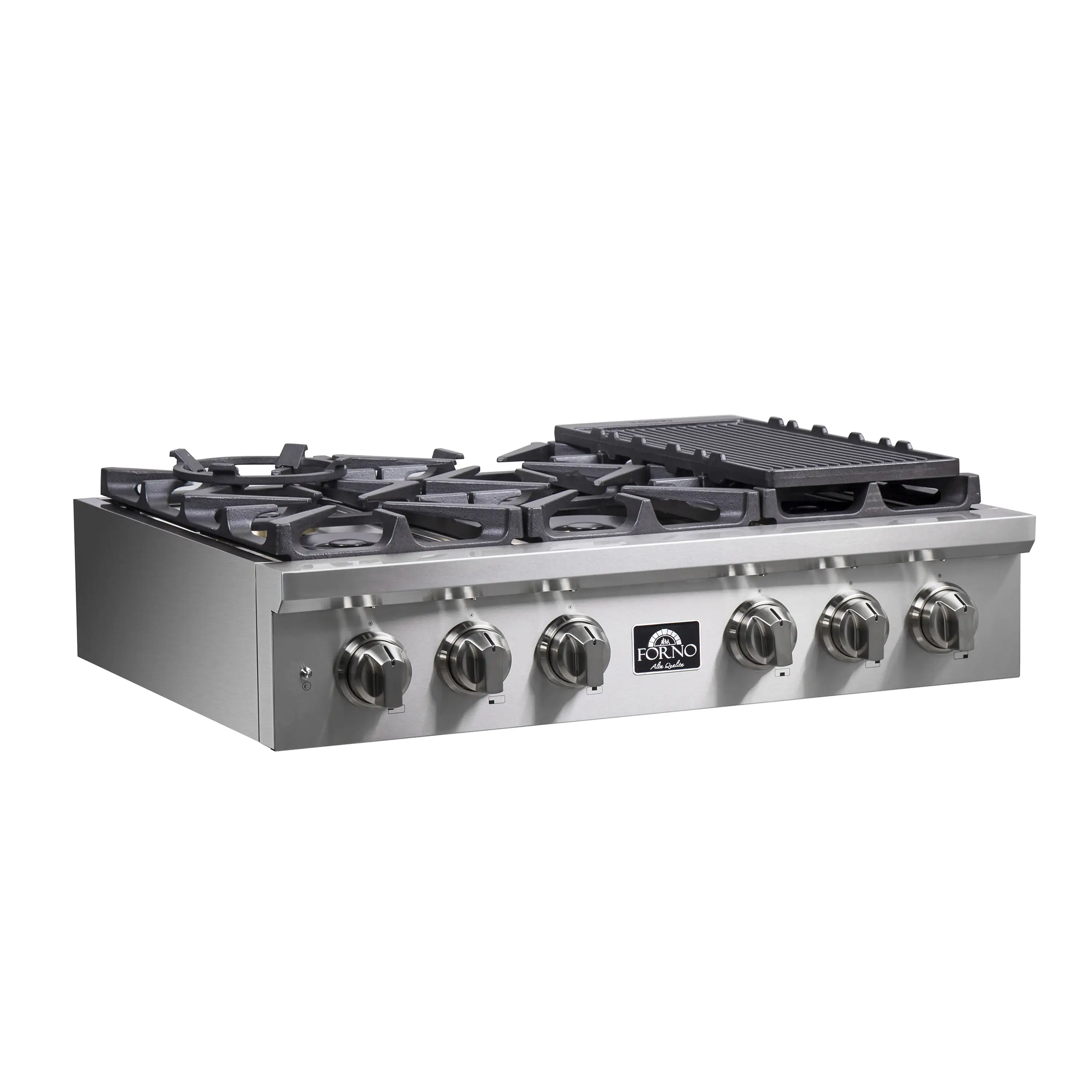 Forno 2-Piece Appliance Package - 36-Inch Spezia Gas Rangetop & French Door Wall Oven in Stainless Steel - Image 7