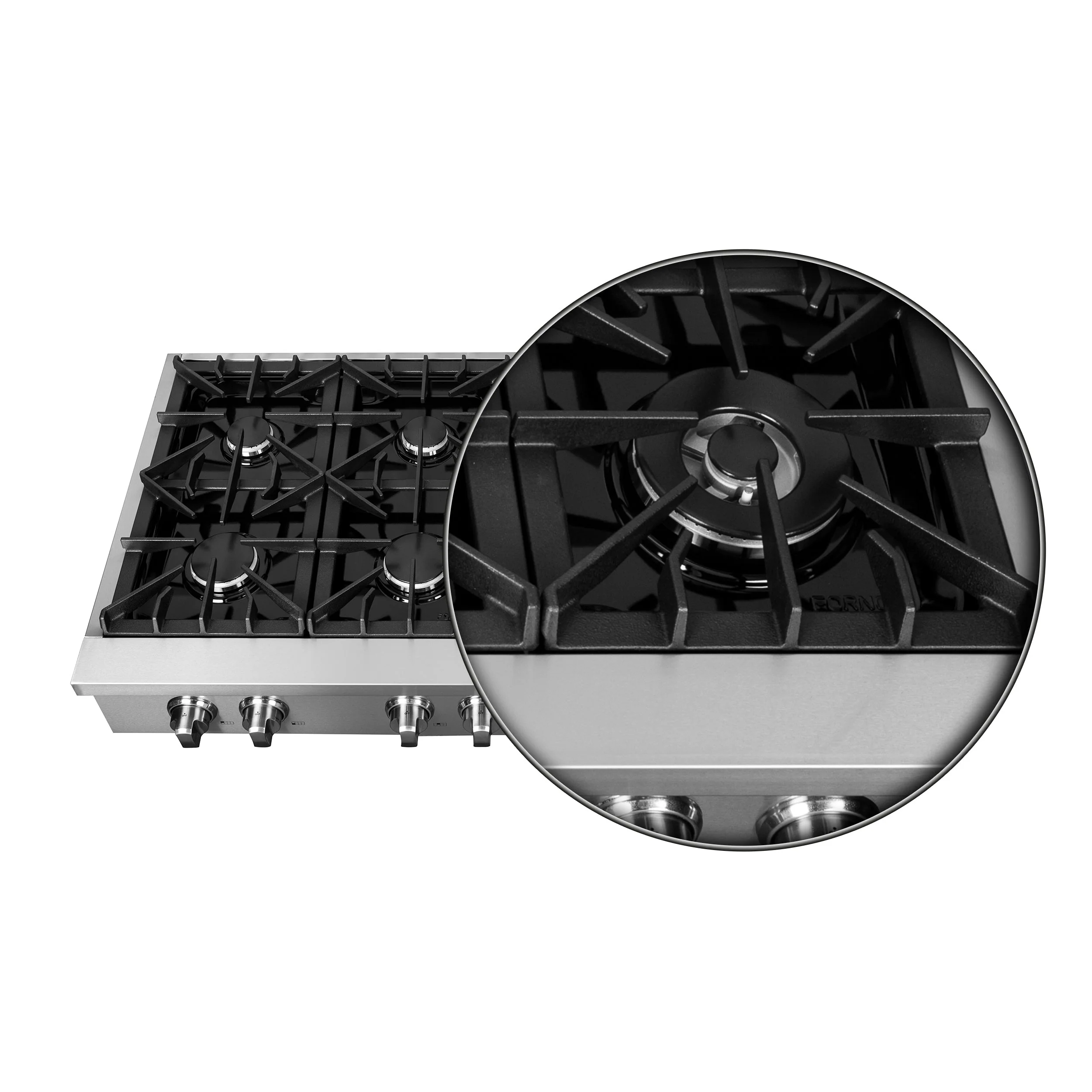 Forno 2-Piece Appliance Package - 48-Inch Lseo Gas Rangetop & Wall Oven in Stainless Steel - Image 9