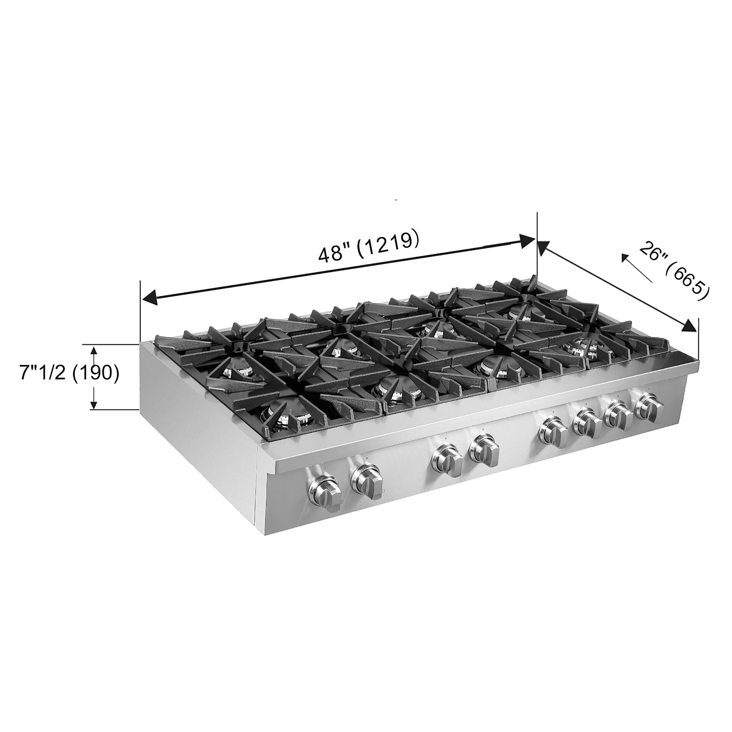 Forno 2-Piece Appliance Package - 48-Inch Villarosa Gas Rangetop & Double  Wall Oven in Stainless Steel - Image 12