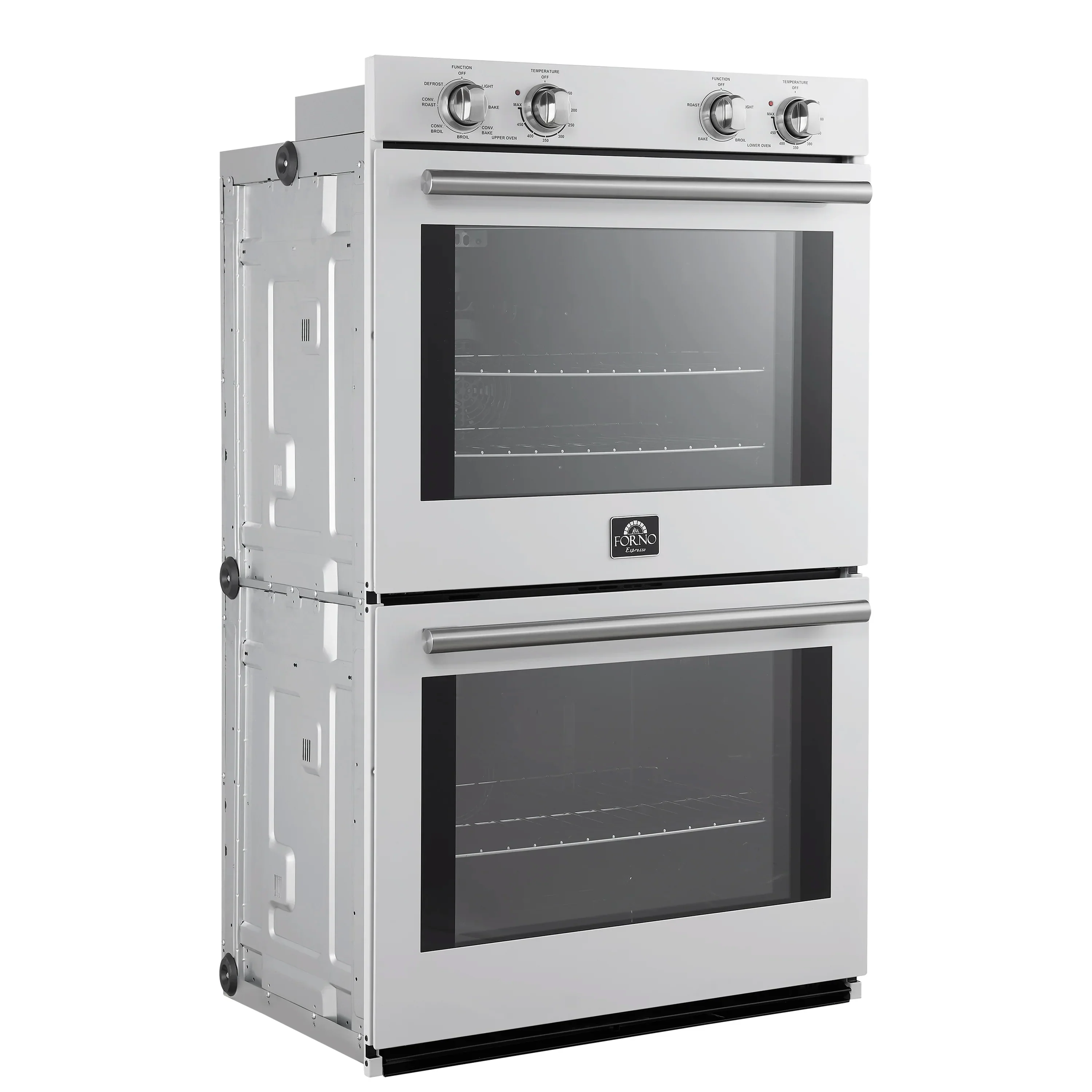 Forno 2-Piece Appliance Package - 30-Inch Vomero Double Wall Oven & 30-Inch Microwave Oven in White with Stainless Steel Handle - Image 3