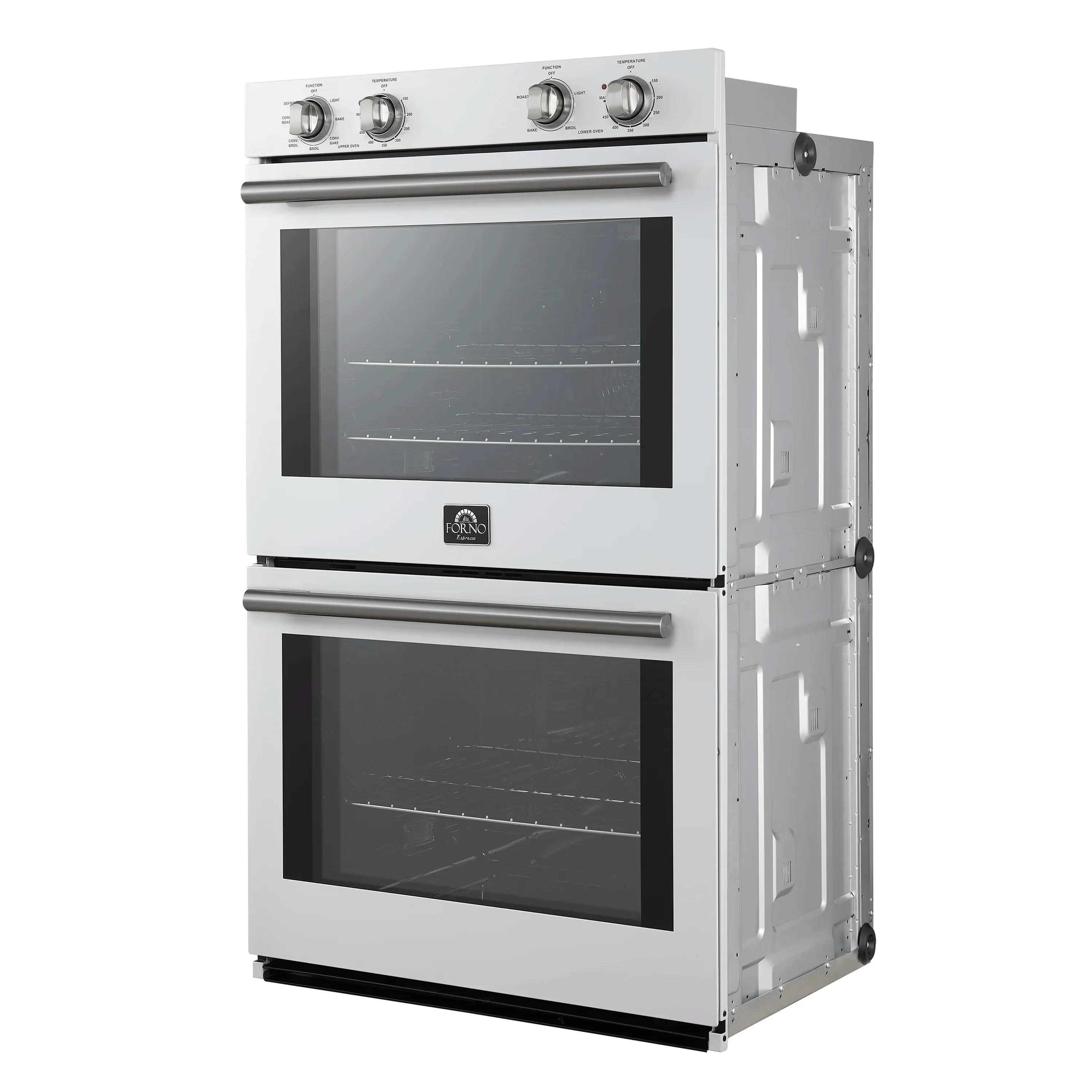 Forno 2-Piece Appliance Package - 30-Inch Vomero Double Wall Oven & 30-Inch Microwave Oven in White with Stainless Steel Handle - Image 4