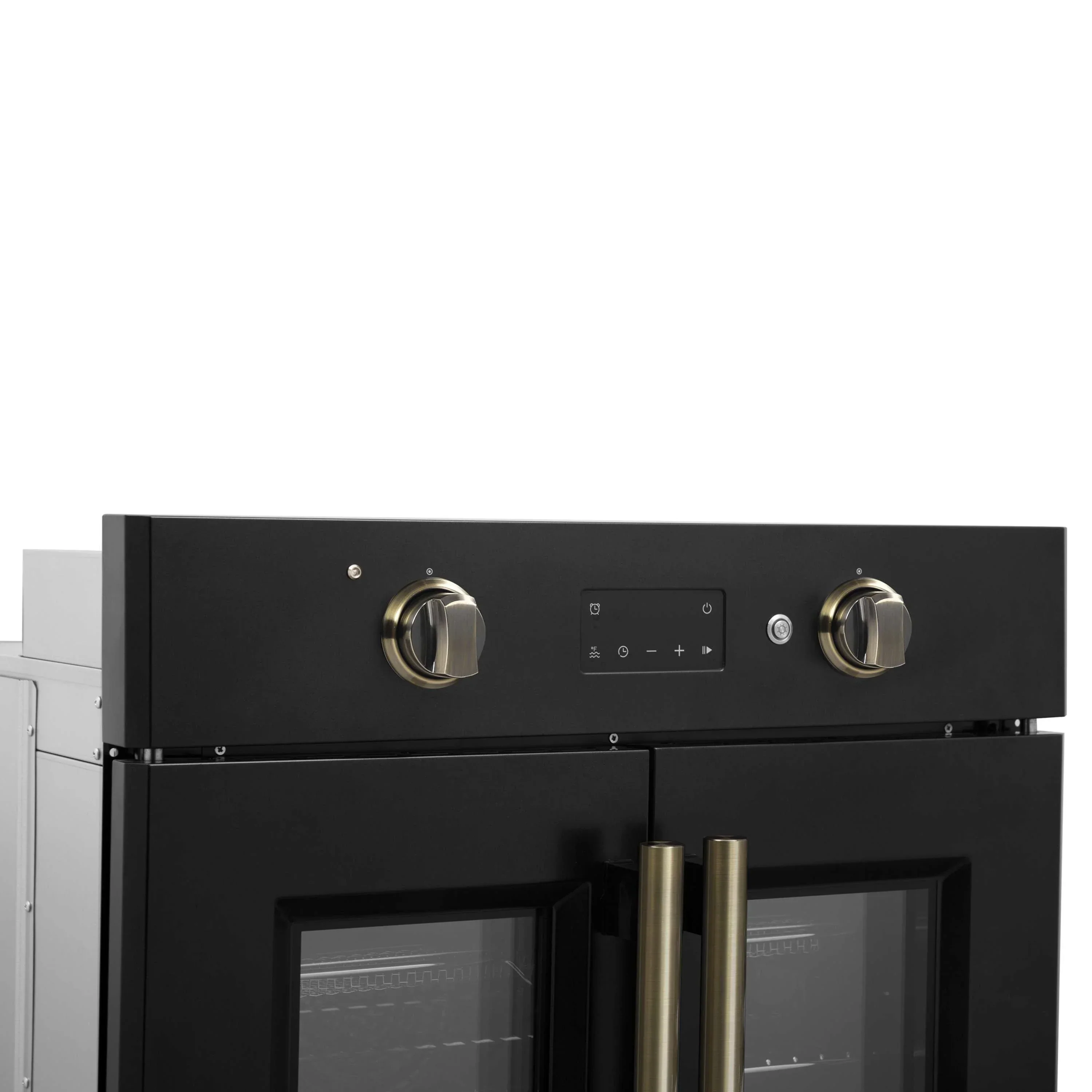 Forno 2-Piece Appliance Package - 30-Inch Asti French Door Electric Wall Oven & 30-Inch Microwave Oven in Black with Antique Brass Handle - Image 11