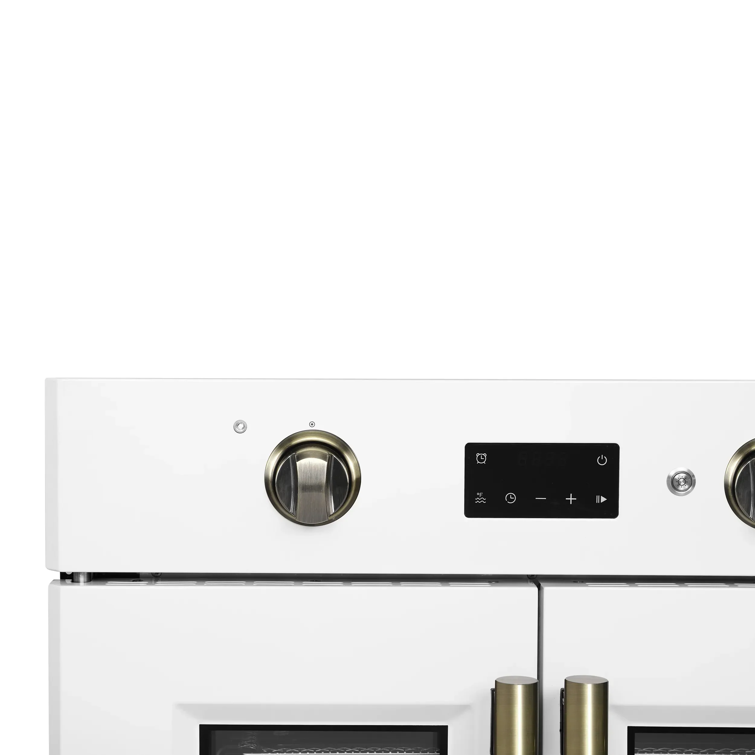 Forno 2-Piece Appliance Package - 30-Inch Asti French Door Electric Wall Oven & 30-Inch Microwave Oven in White with Antique Brass Handle - Image 13
