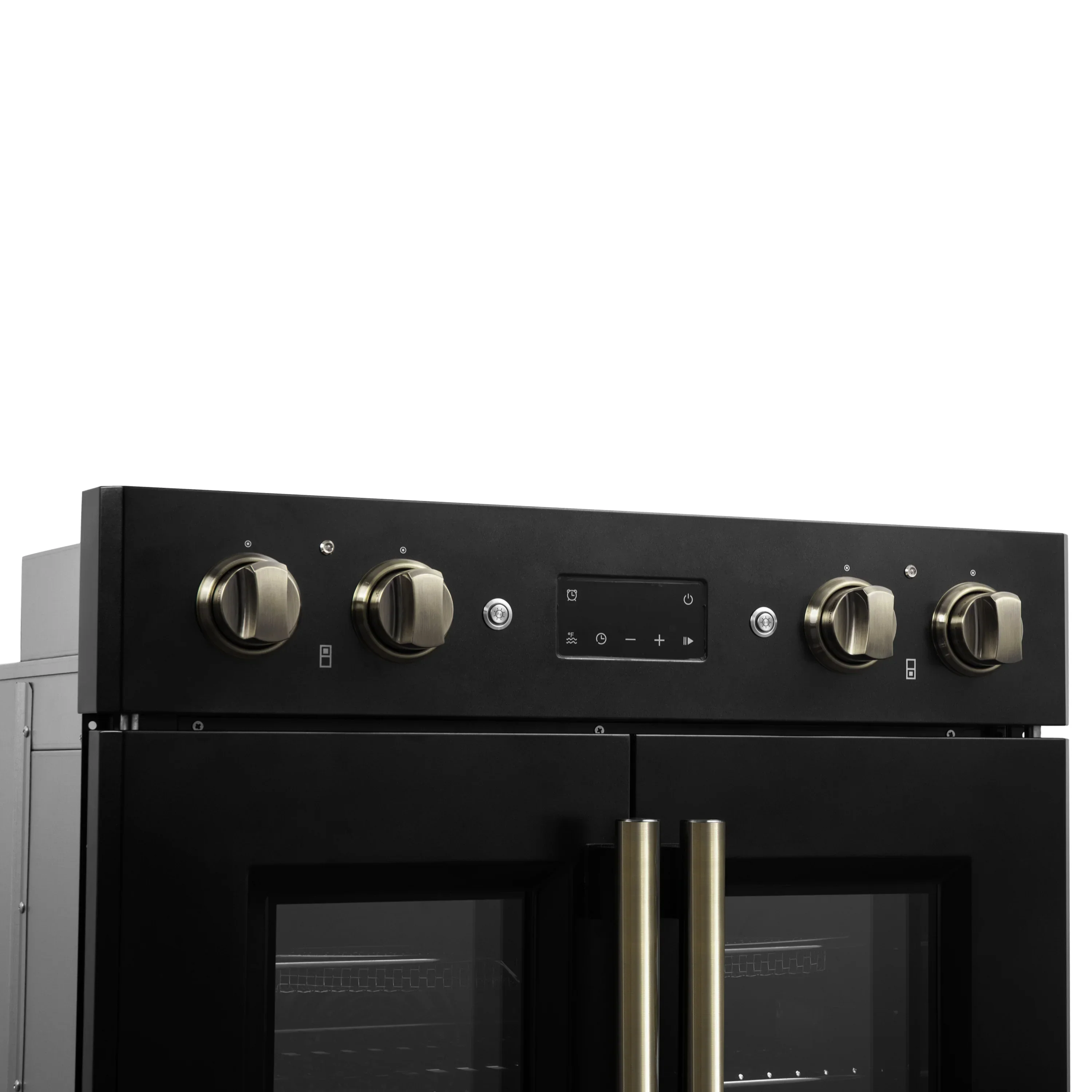 Forno 2-Piece Appliance Package - 30-Inch Asti French Door Double Electric Wall Oven & 30-Inch Microwave Oven in Black with Antique Brass Handle - Image 10