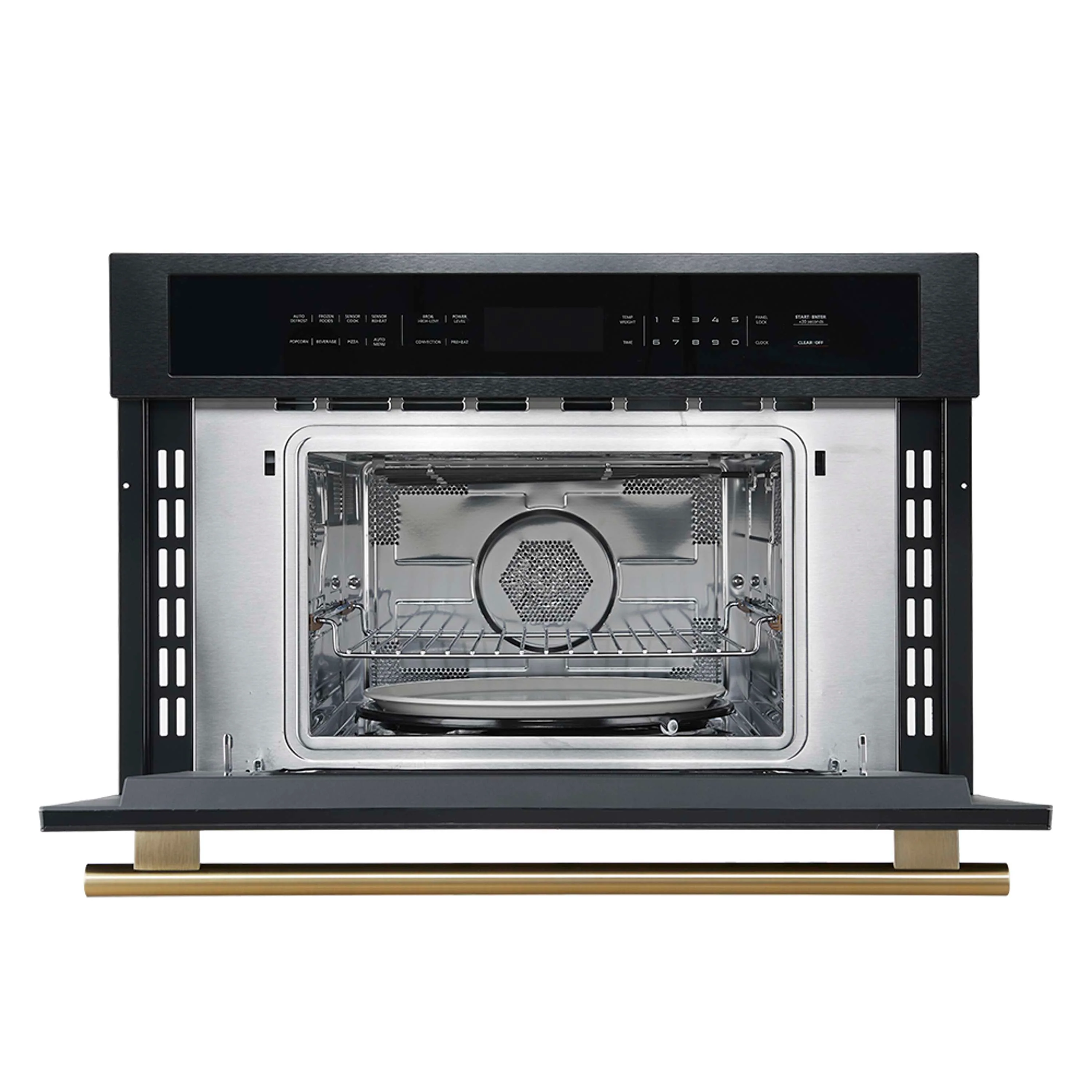 Forno 2-Piece Appliance Package - 30-Inch Asti French Door Double Electric Wall Oven & 30-Inch Microwave Oven in Black with Antique Brass Handle - Image 19