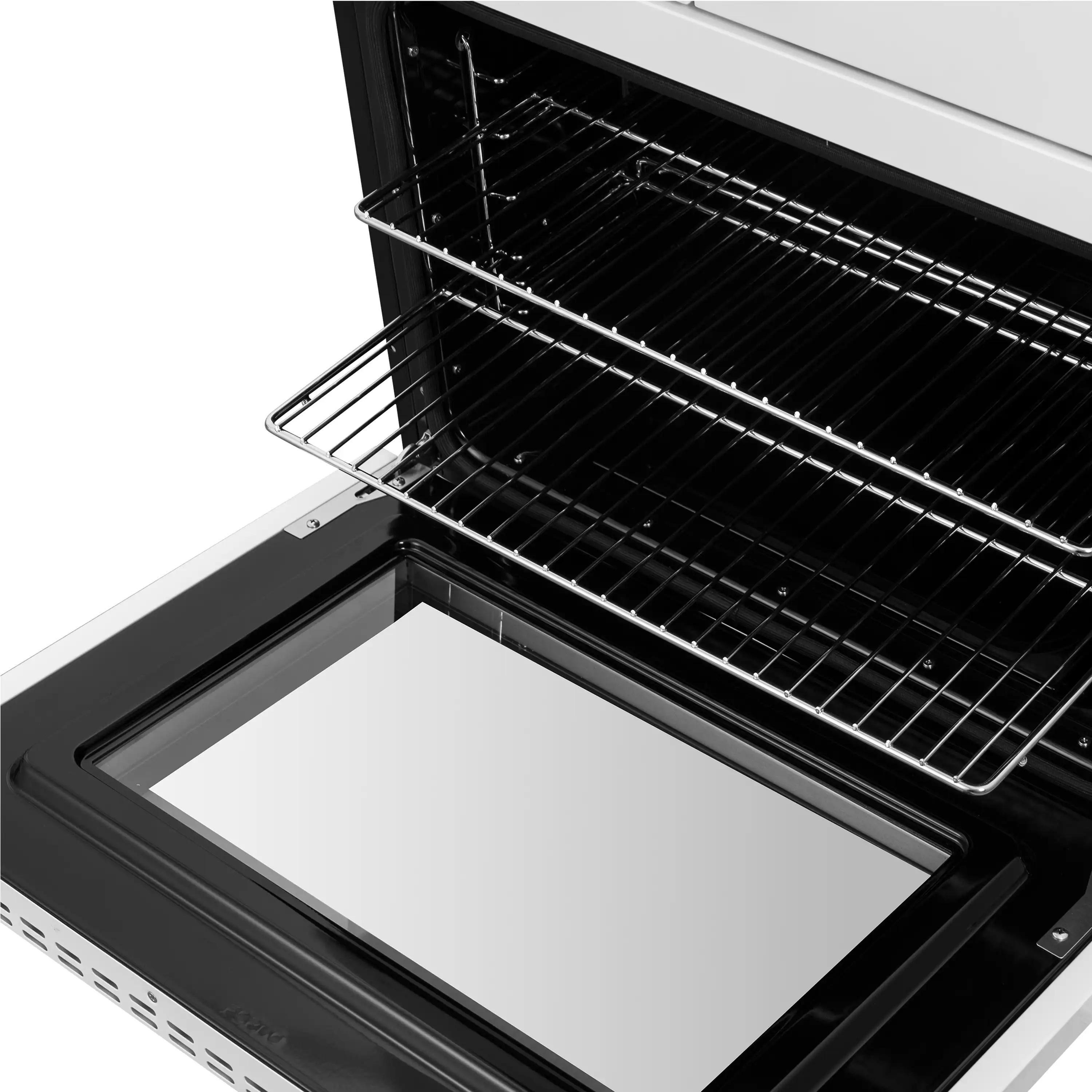 Forno 2-Piece Appliance Package - 30-Inch Asti French Door Double Electric Wall Oven & 30-Inch Microwave Oven in White with Antique Brass Handle - Image 13