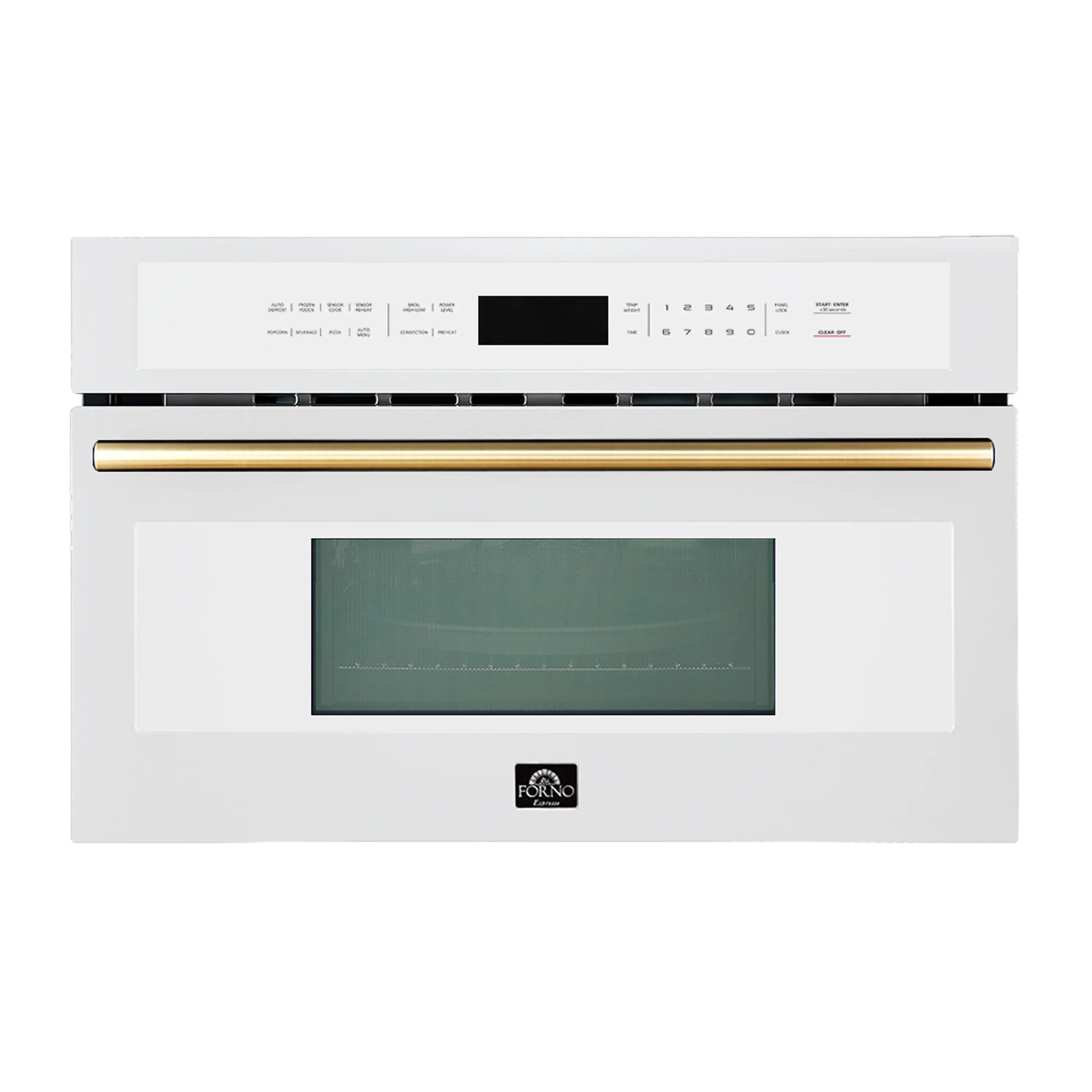 Forno 2-Piece Appliance Package - 30-Inch Asti French Door Double Electric Wall Oven & 30-Inch Microwave Oven in White with Antique Brass Handle - Image 22