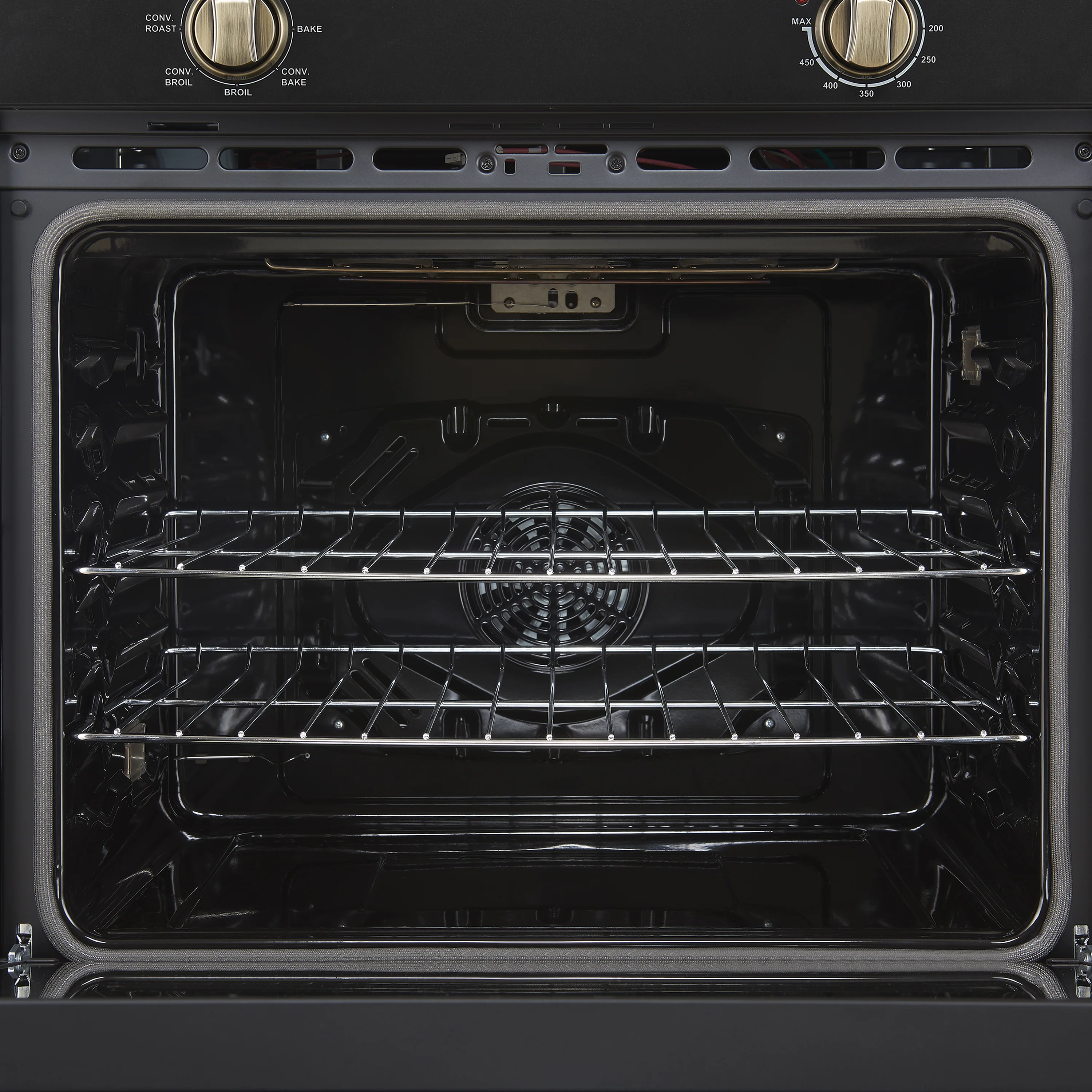 Forno 2-Piece Appliance Package - 30-Inch Vomero Wall Oven & 30-Inch Microwave Oven in Black with Antique Brass Handle - Image 7