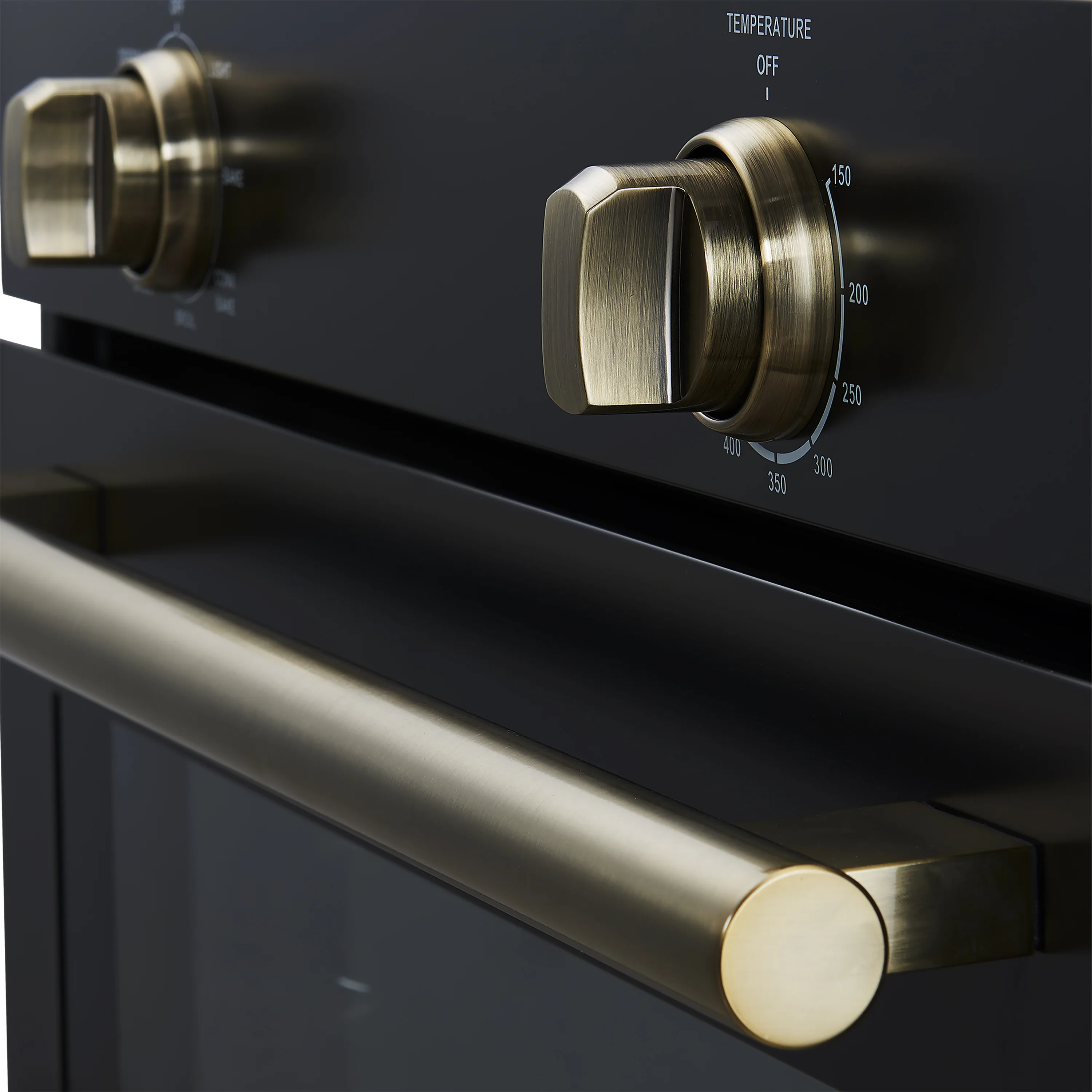 Forno 2-Piece Appliance Package - 30-Inch Vomero Wall Oven & 30-Inch Microwave Oven in Black with Antique Brass Handle - Image 8