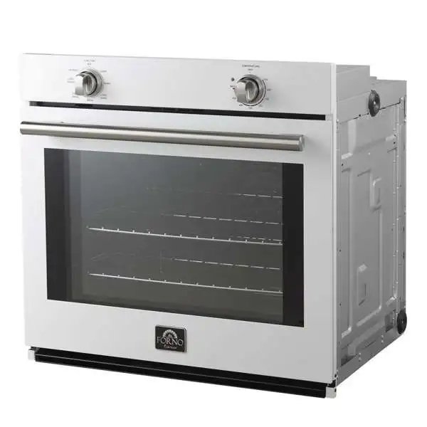 Forno 2-Piece Appliance Package - 30-Inch Vomero Wall Oven & 30-Inch Microwave Oven in White with Stainless Steel Handle - Image 3