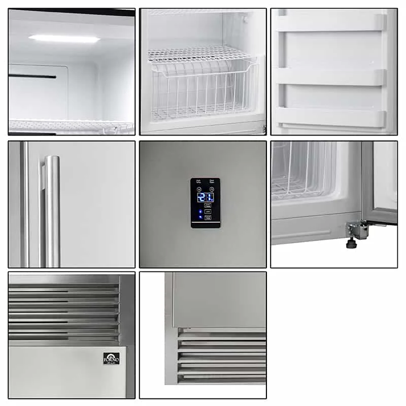 Forno 28-Inch Rizzuto Pro-Style Refrigerator / Freezer, Left Hinge, 13.8 cu.ft. in Stainless Steel (FFFFD1933-28LS) - Image 4