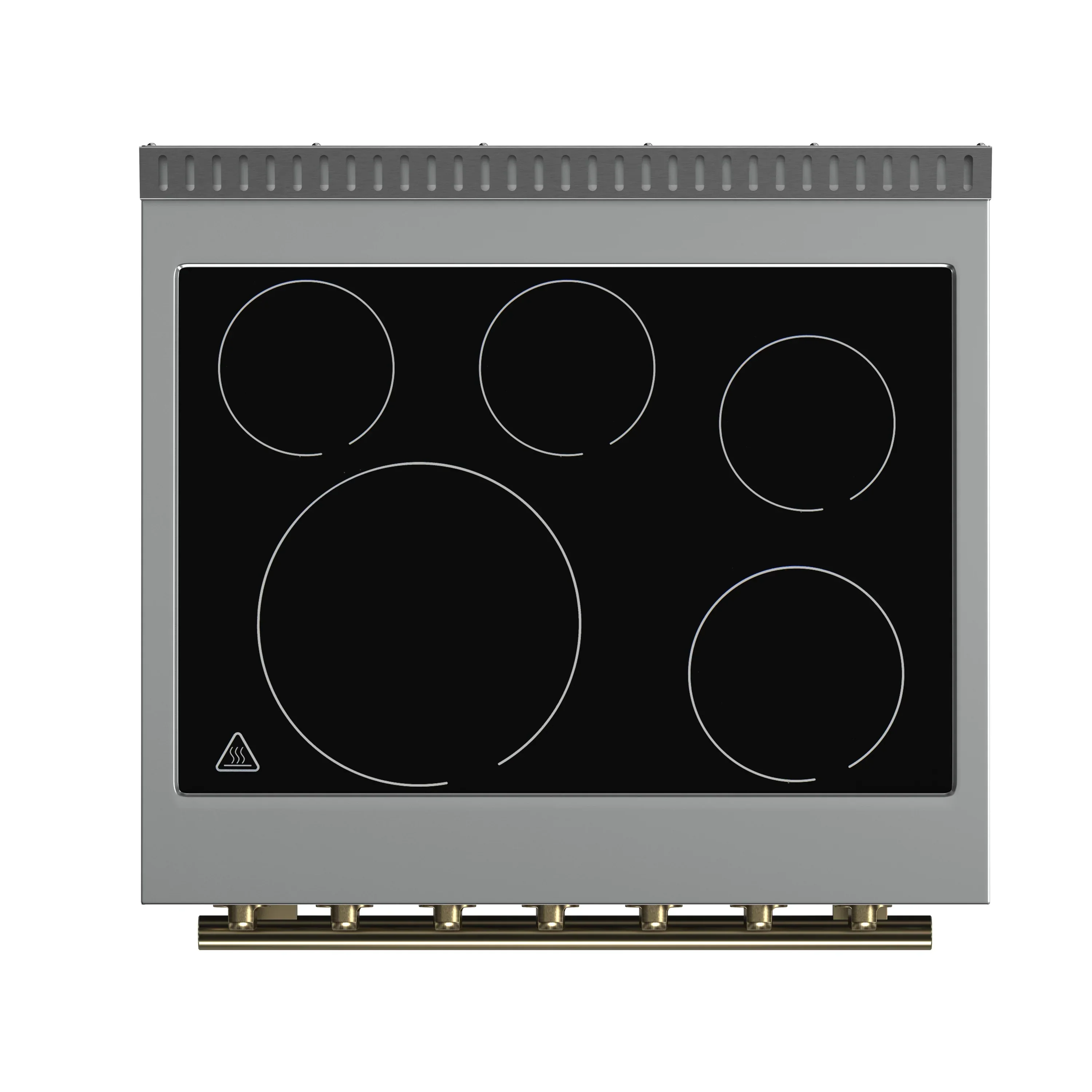 Forno 3-Piece Appliance Package - 30-Inch Electric Range, Wall Mount Range Hood, and 36-Inch Refrigerator in Black with Antique Brass Handle - Image 7
