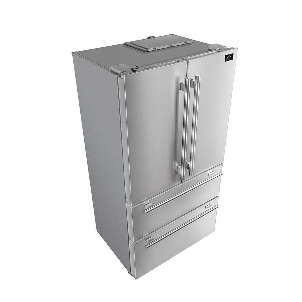 Forno 3-Piece Appliance Package - 30-Inch Dual Fuel Range with Air Fryer, French Door Refrigerator, and Dishwasher in Stainless Steel - Image 9