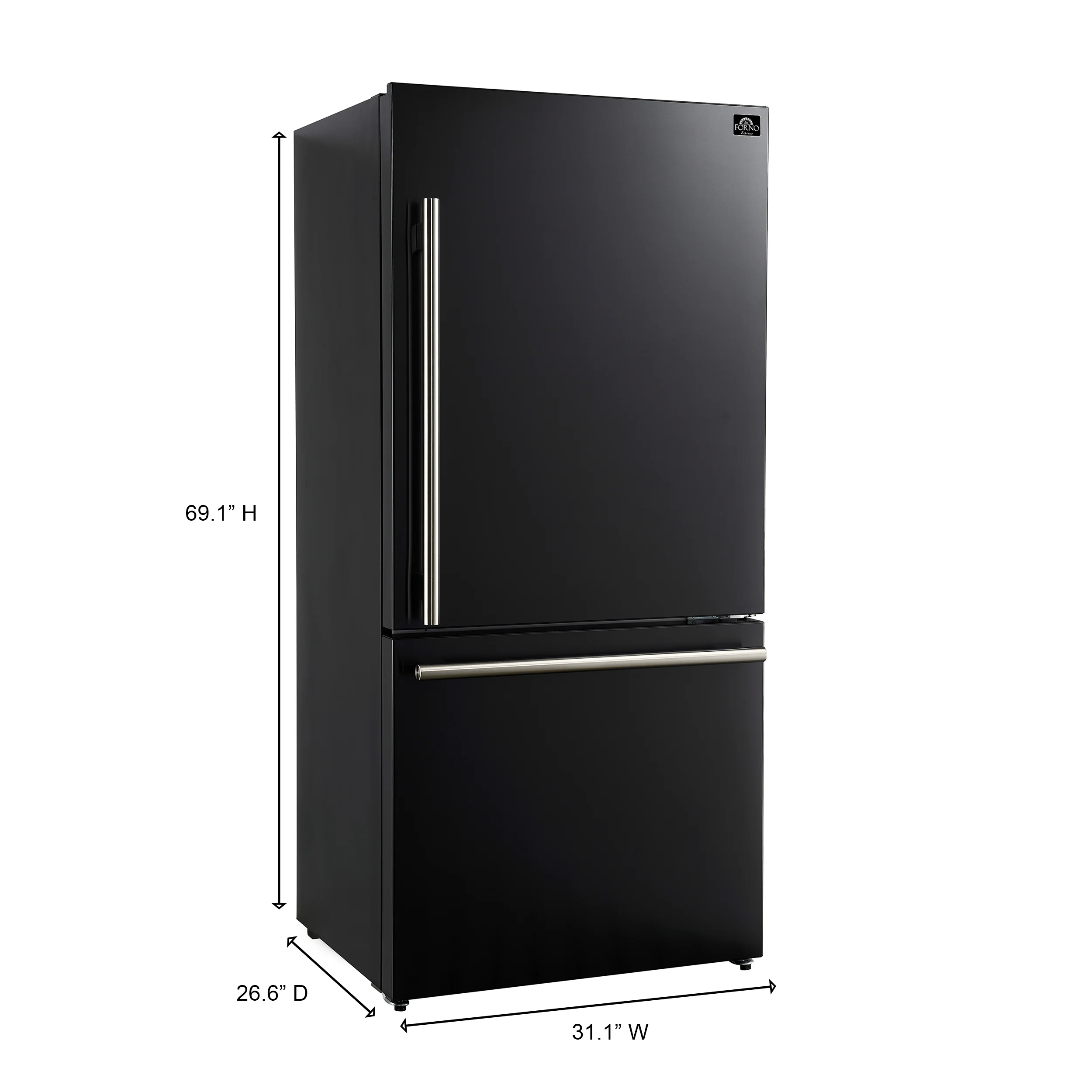 Forno 3-Piece Appliance Package - 30-Inch Leonardo Espresso Electric Range, Refrigerator, & Dishwasher in Black with Antique Brass Handle (FBDL-007-02US) - Image 22