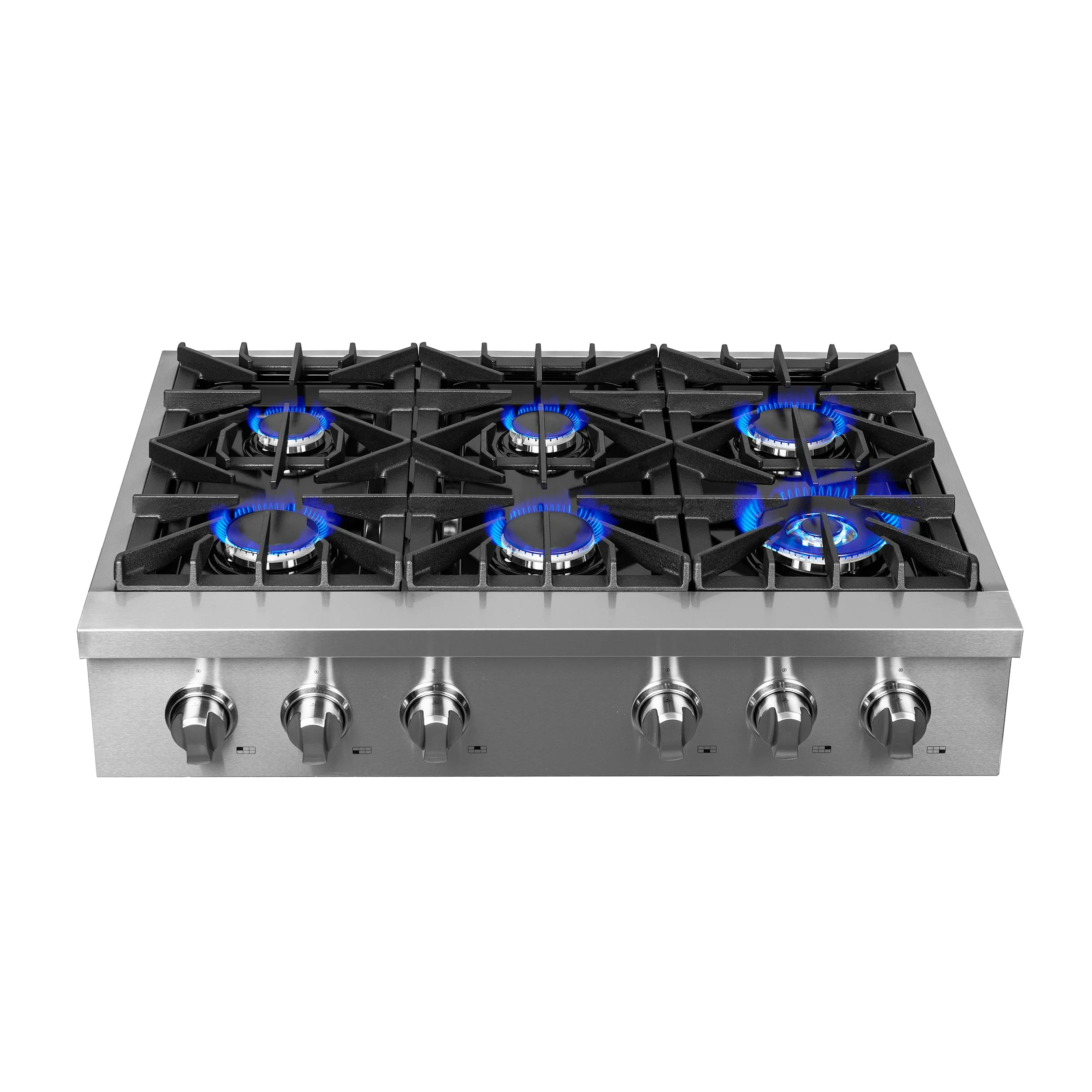 Forno 3-Piece Appliance Package - 36-Inch Lseo Gas Rangetop, Wall Oven & Microwave Oven in Stainless Steel - Image 4