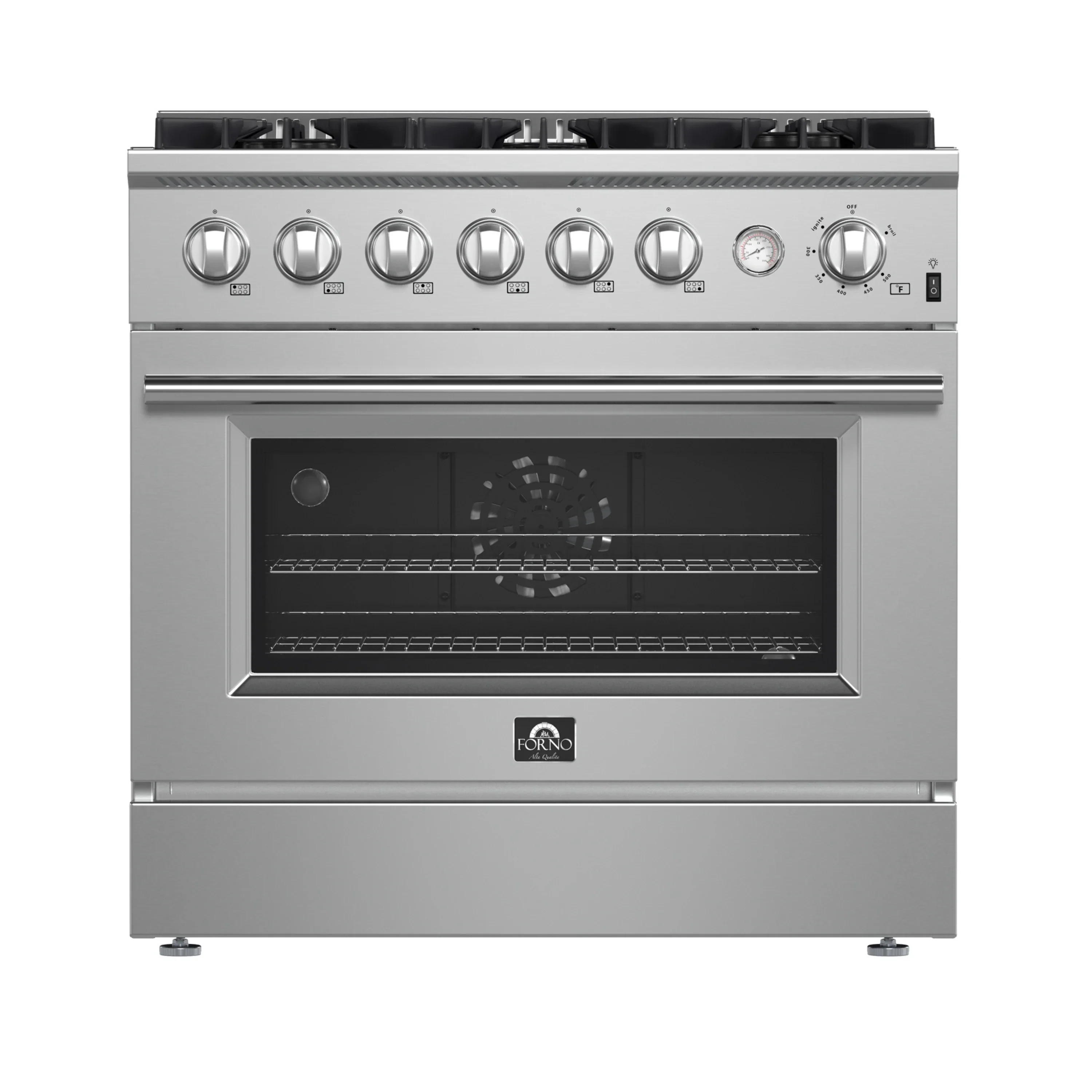 Forno 3-Piece Appliance Package - 36-Inch Marco Gas Range, French Door Refrigerator, & Dishwasher in Stainless Steel (FBDL-009-01CAUS) - Image 2