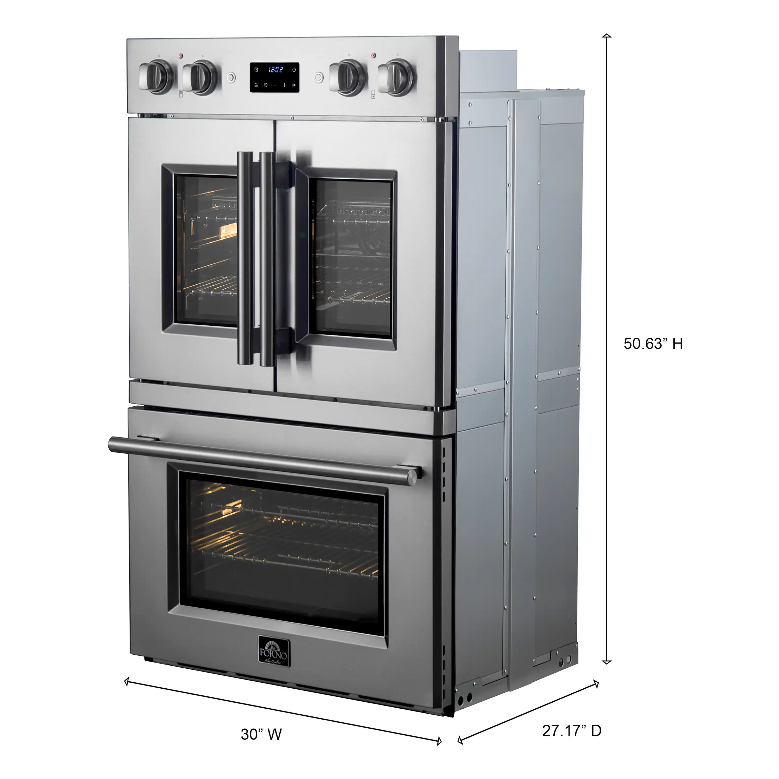 Forno 3-Piece Appliance Package - 36-Inch Spezia Gas Rangetop, French Door Double Wall Oven & Microwave Oven in Stainless Steel - Image 22