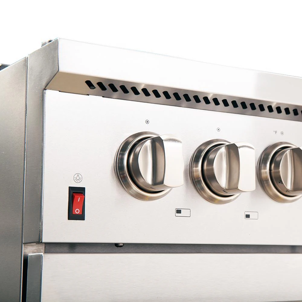 Forno 3-Piece Appliance Package - 48-Inch Dual Fuel Range, Refrigerator with Water Dispenser, & Wall Mount Hood in Stainless Steel - Image 5