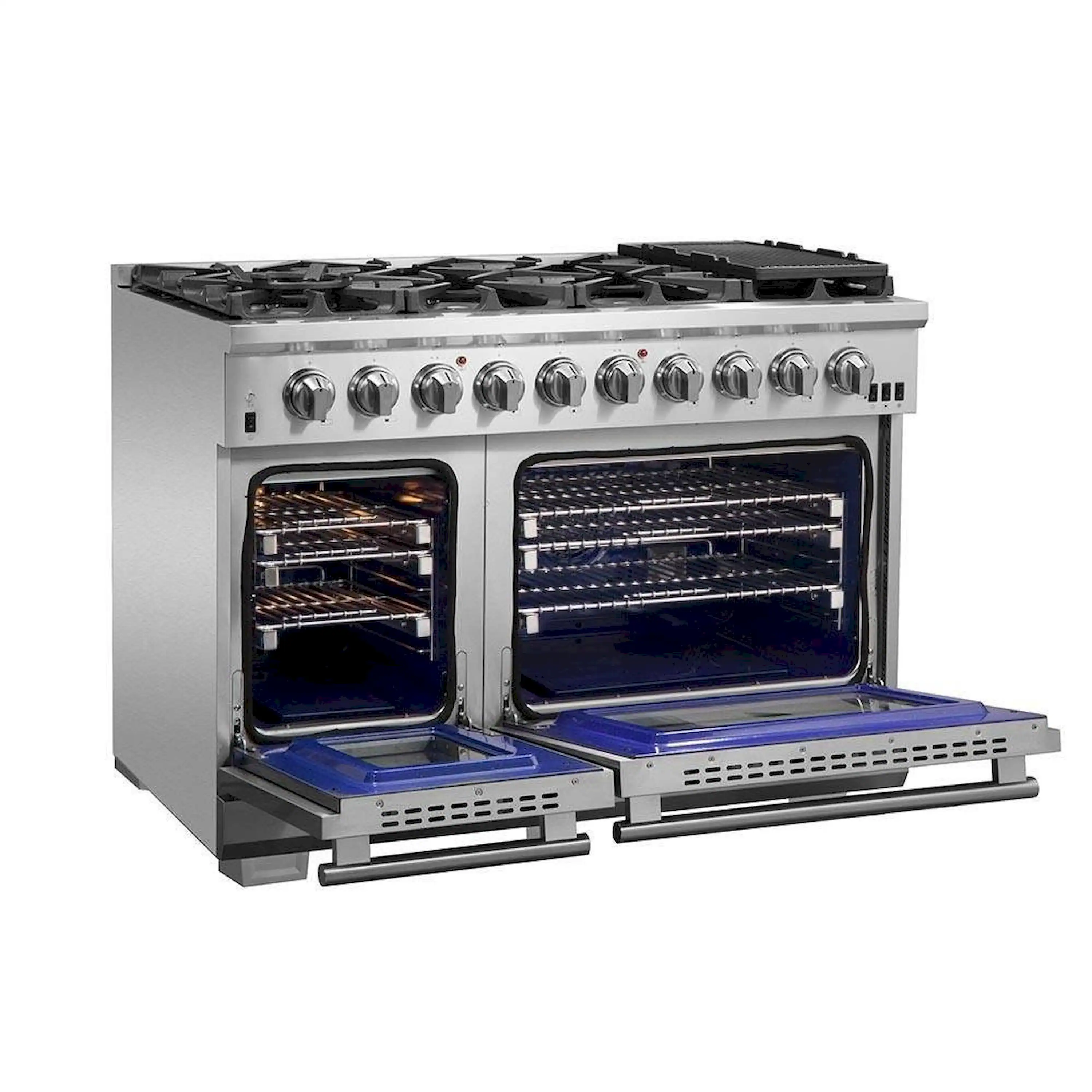 Forno 3-Piece Appliance Package - 48-Inch Capriasca Gas Range, Refrigerator, & Wall Mount Hood in Stainless Steel (FBDL-019-07CAUS) - Image 5