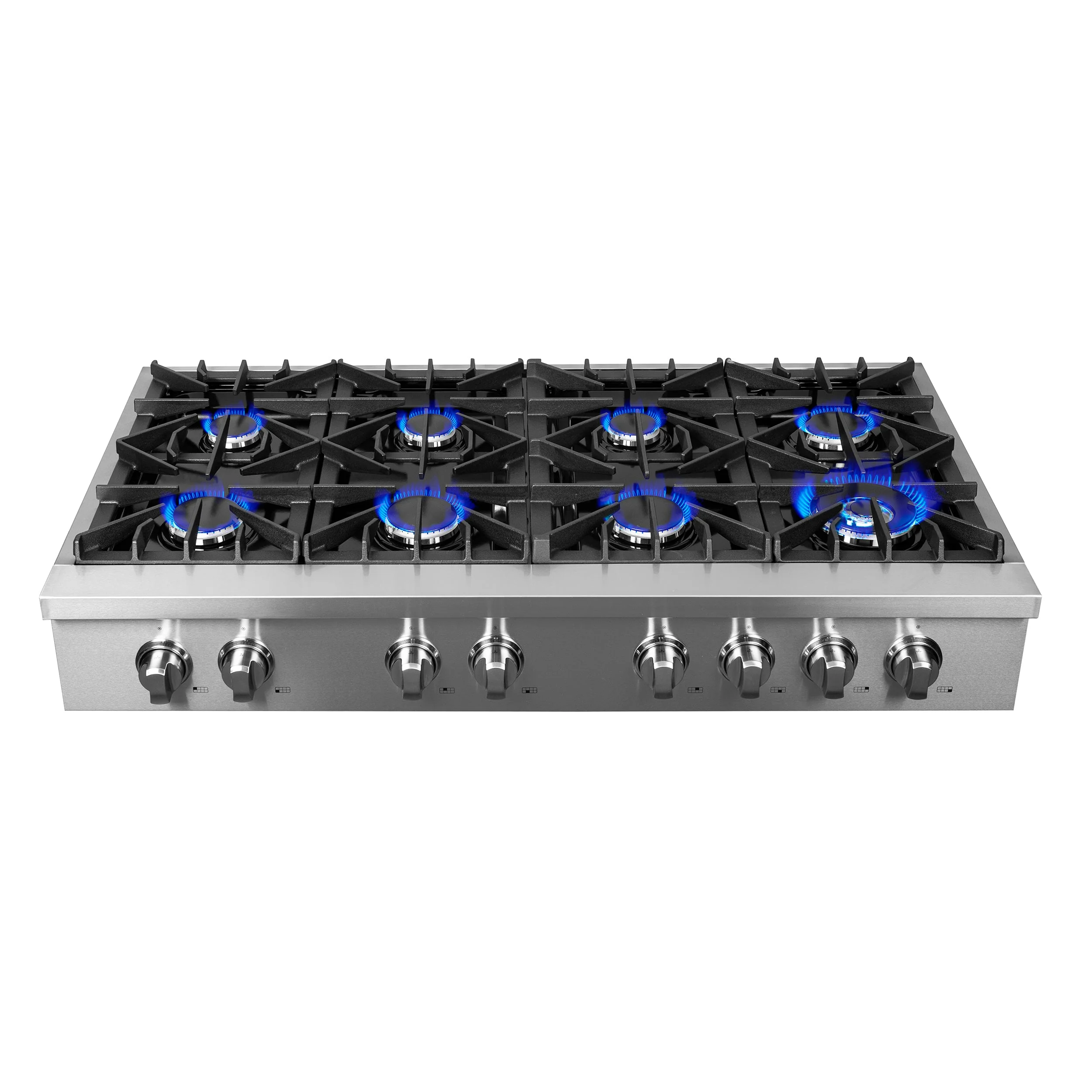 Forno 3-Piece Appliance Package - 48-Inch Lseo Gas Rangetop, Double Wall Oven & Microwave Oven in Stainless Steel - Image 4