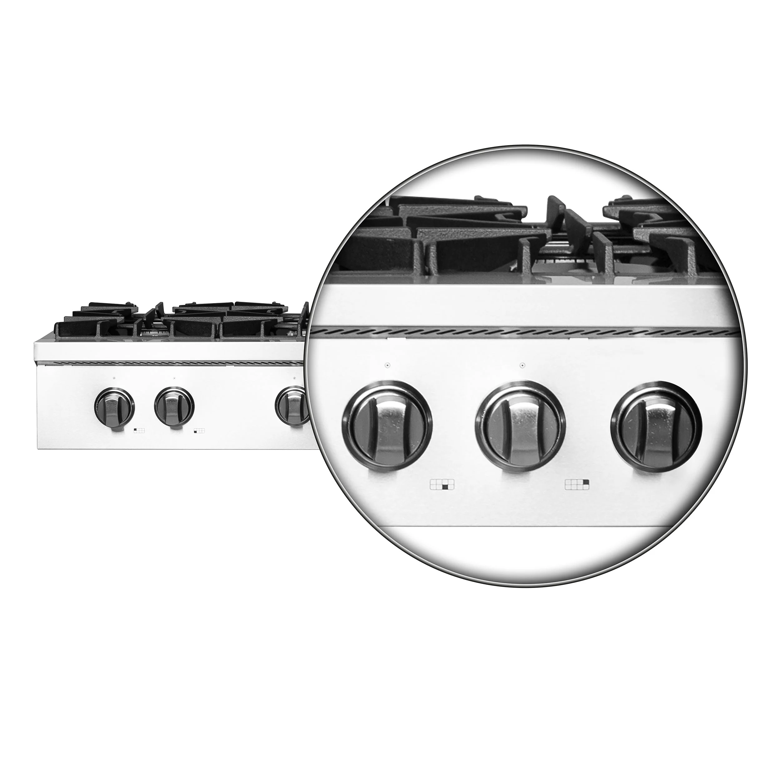 Forno 3-Piece Appliance Package - 48-Inch Lseo Gas Rangetop, Double Wall Oven & Microwave Oven in Stainless Steel - Image 8