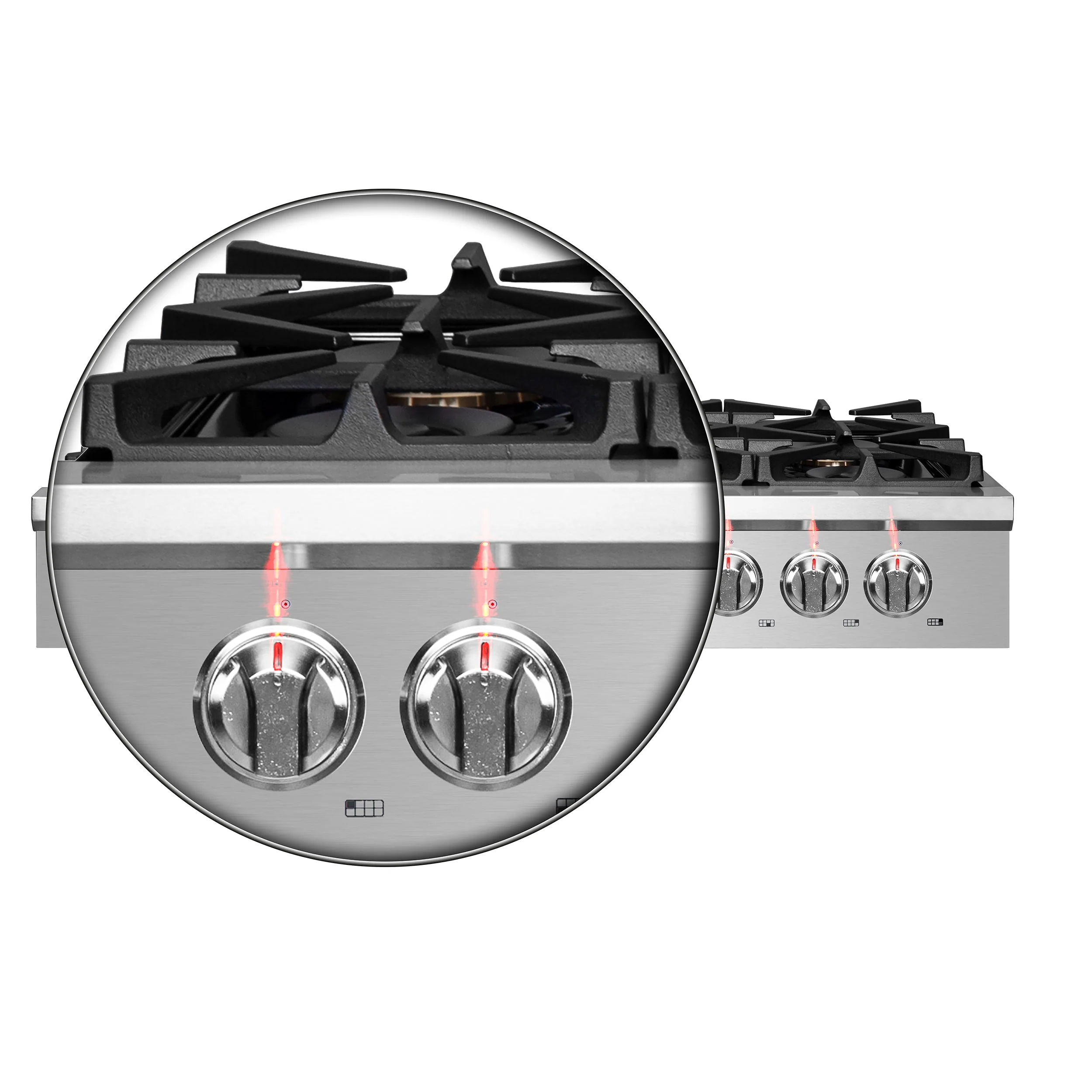 Forno 3-Piece Appliance Package - 48-Inch Spezia Gas Rangetop, French Door Double Wall Oven & Microwave Oven in Stainless Steel - Image 6