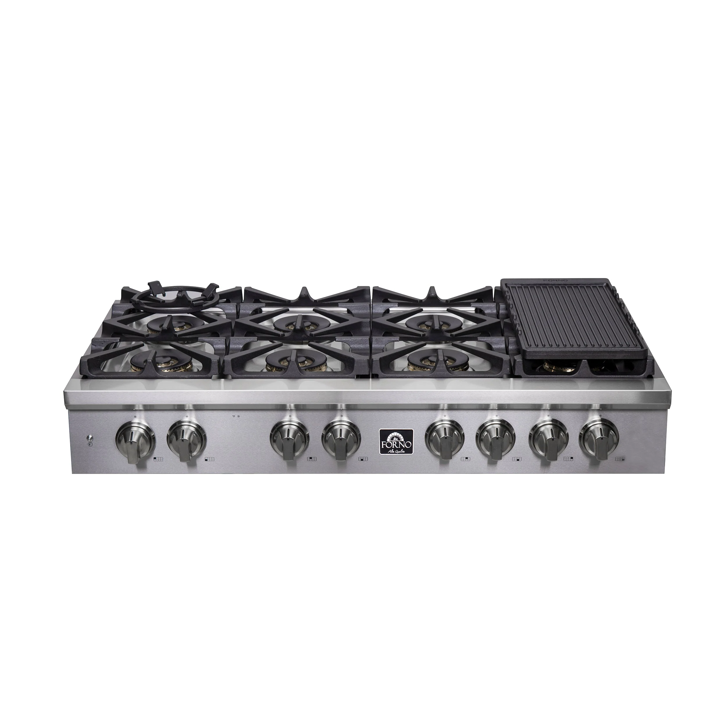 Forno 3-Piece Appliance Package - 48-Inch Spezia Gas Rangetop, French Door Wall Oven & Microwave Oven in Stainless Steel - Image 3