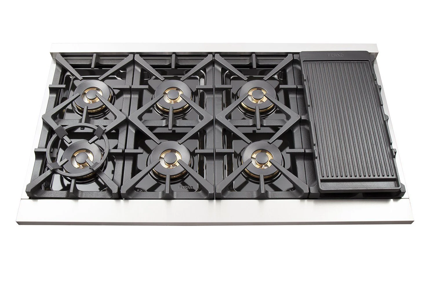 Forno 3-Piece Pro Appliance Package - 48-Inch Gas Range, Refrigerator, Wall Mount Hood in Stainless Steel - Image 6