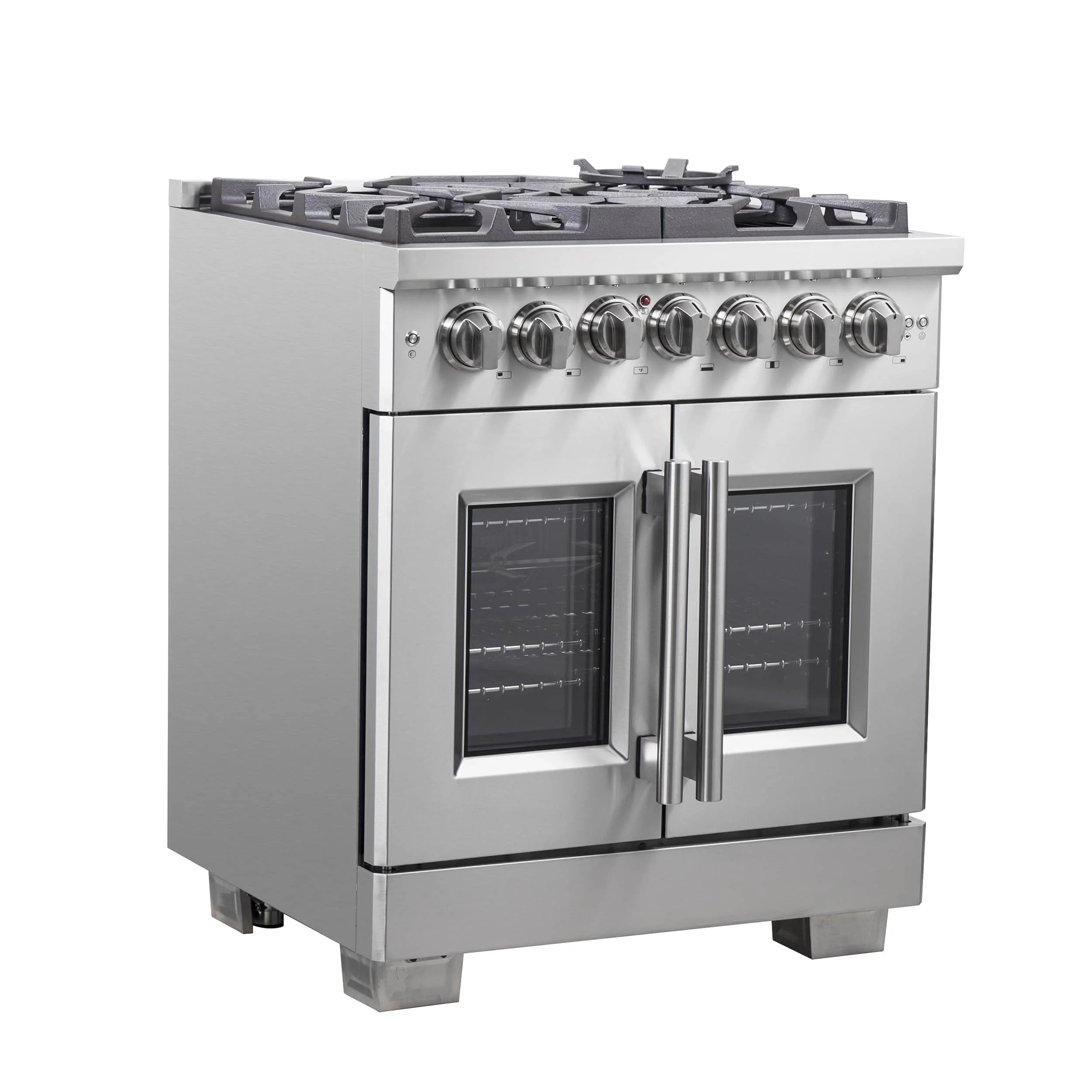 Forno 30-Inch Capriasca Dual Fuel Range with 5 Gas Burners, 100,000 BTUs, and French Door Electric Oven in Stainless Steel (FFSGS6387-30) - Image 9
