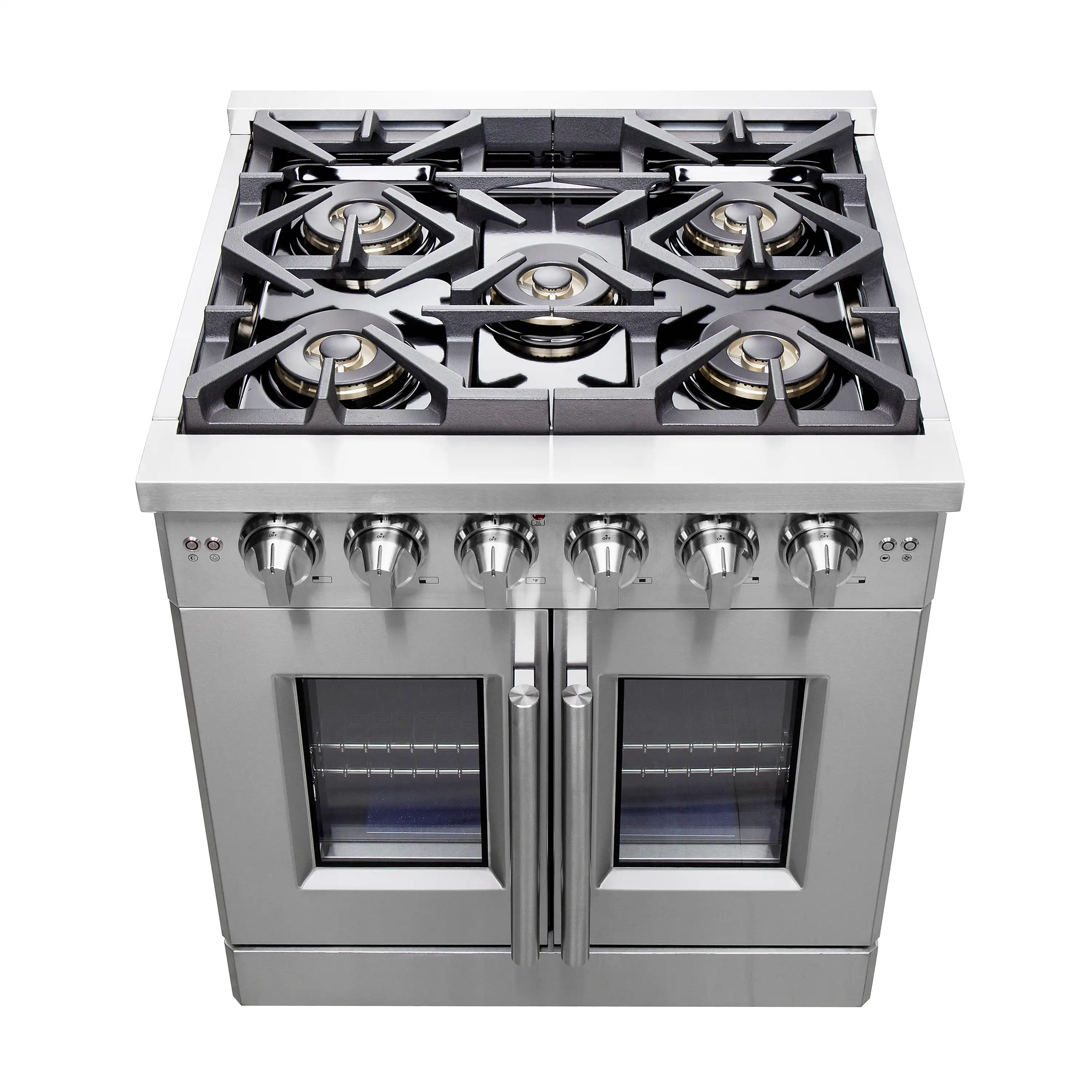 Forno 30-Inch Capriasca Gas Range with 5 Gas Burners, 100,000 BTUs, and French Door Gas Oven in Stainless Steel (FFSGS6460-30) - Image 3