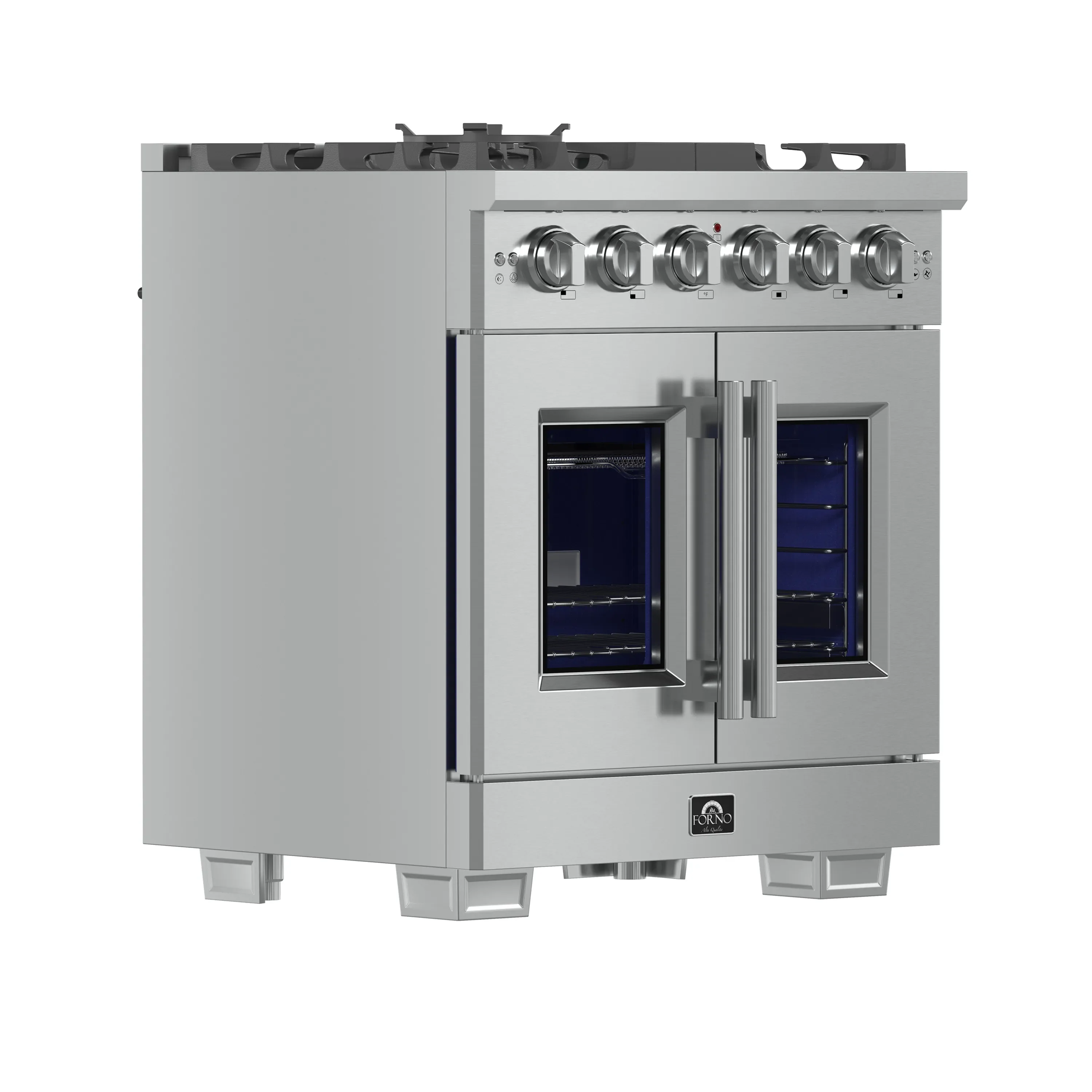 Forno 30-Inch Capriasca Gas Range with 5 Gas Burners, 100,000 BTUs, and French Door Gas Oven in Stainless Steel (FFSGS6460-30) - Image 4