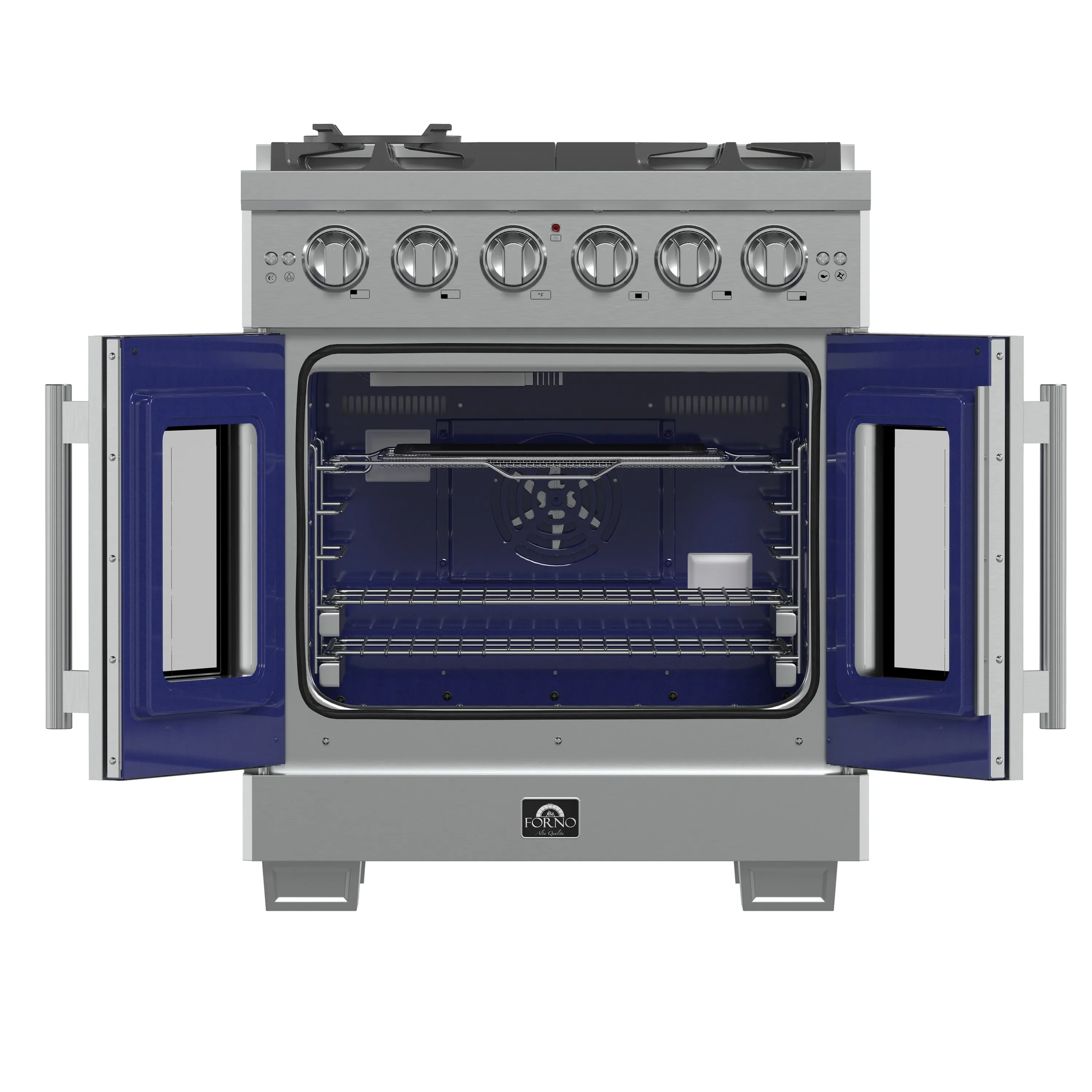 Forno 30-Inch Capriasca Gas Range with 5 Gas Burners, 100,000 BTUs, and French Door Gas Oven in Stainless Steel (FFSGS6460-30) - Image 5