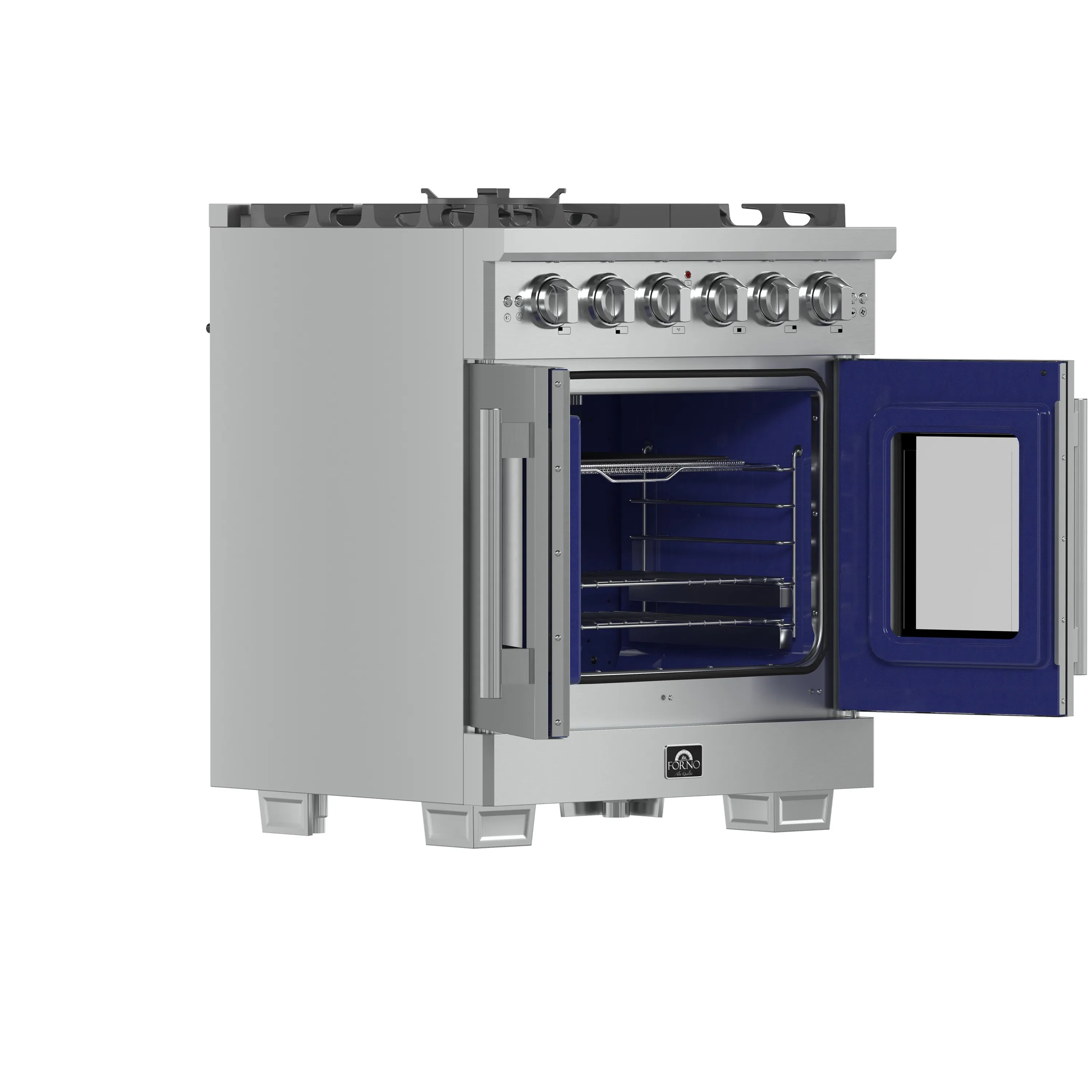 Forno 30-Inch Capriasca Gas Range with 5 Gas Burners, 100,000 BTUs, and French Door Gas Oven in Stainless Steel (FFSGS6460-30) - Image 6
