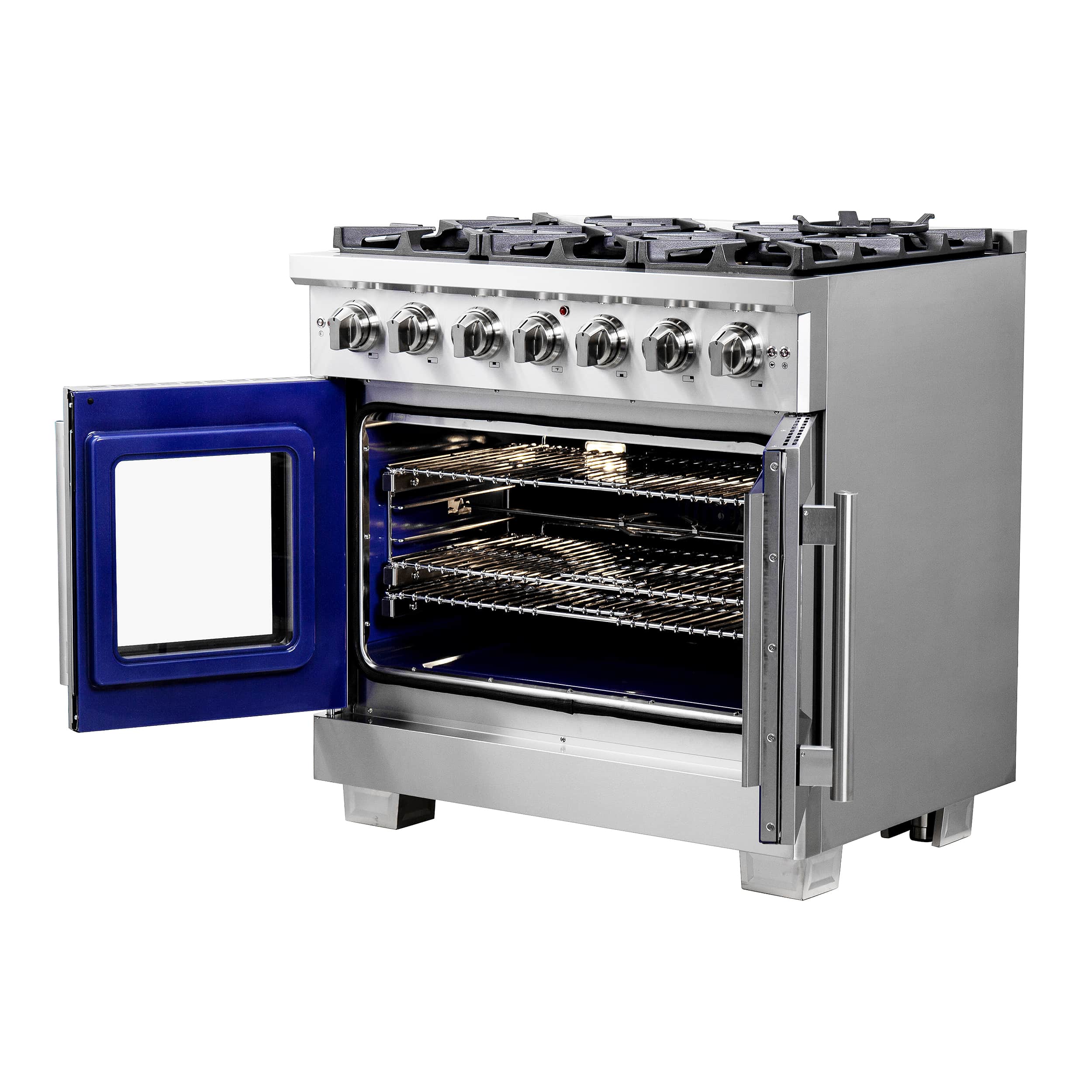 Forno 36-Inch Capriasca Gas Range with 6 Burners, 120,000 BTUs, & French Door Gas Oven in Stainless Steel (FFSGS6460-36) - Image 10