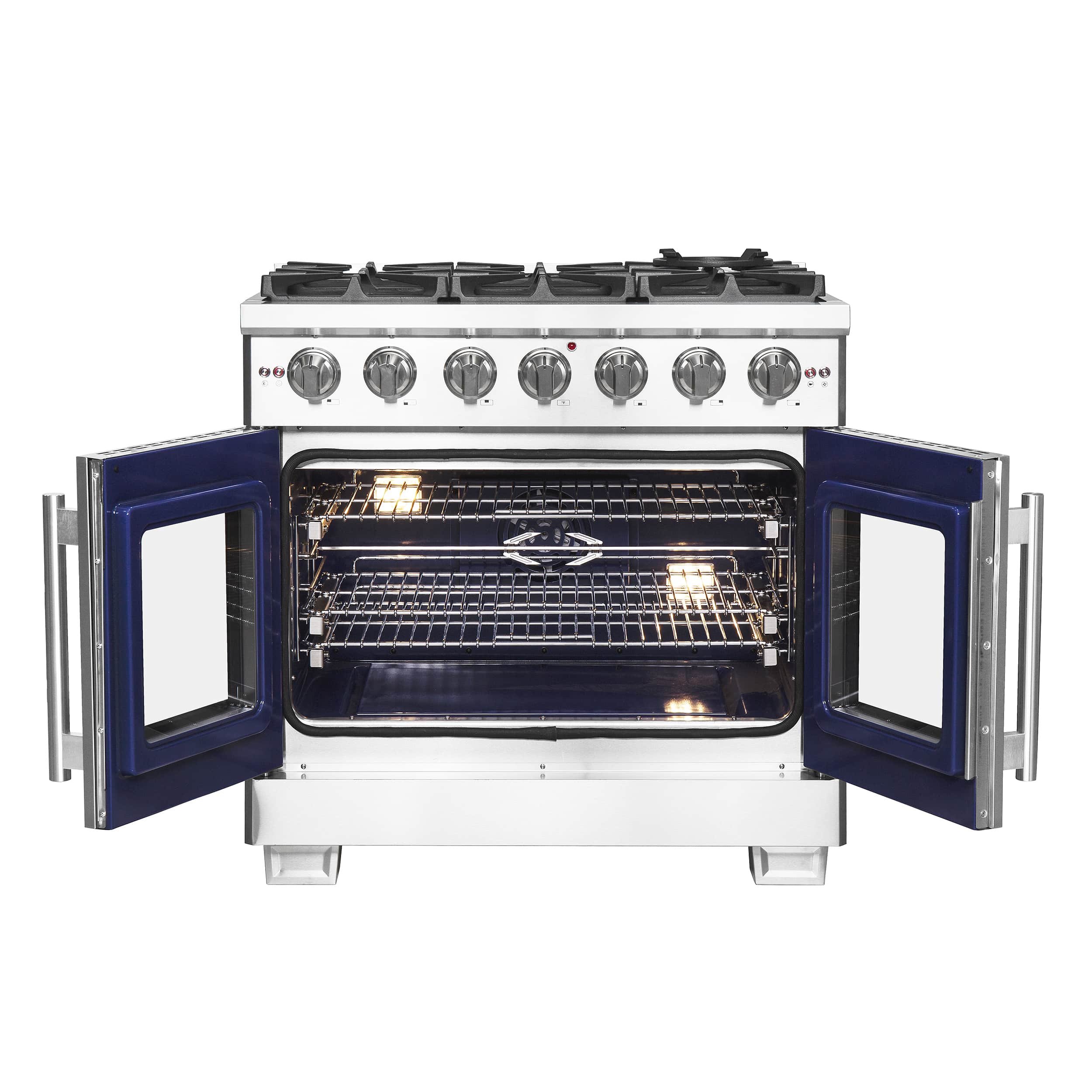 Forno 36-Inch Capriasca Gas Range with 6 Burners, 120,000 BTUs, & French Door Gas Oven in Stainless Steel (FFSGS6460-36) - Image 6