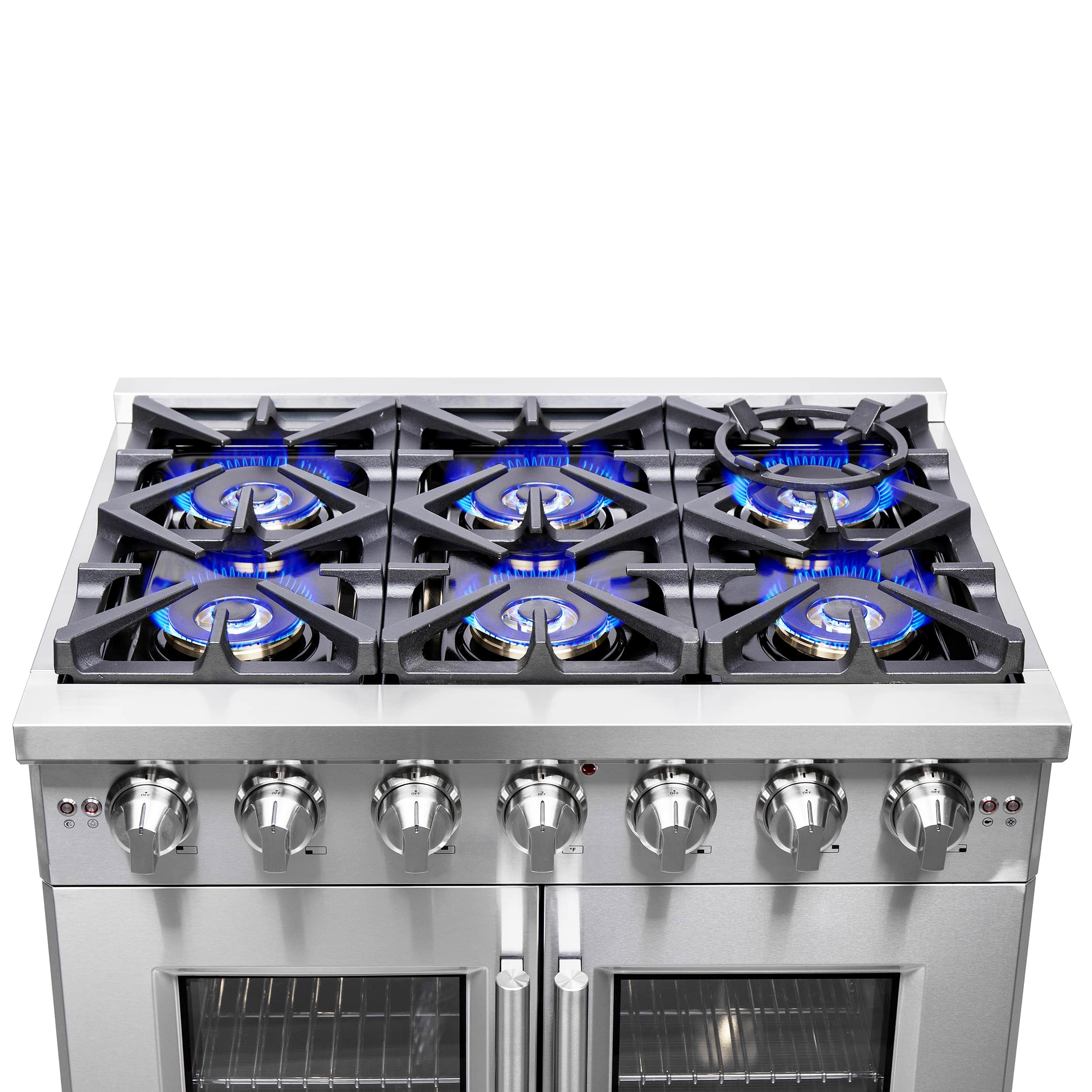 Forno 36-Inch Capriasca Gas Range with 6 Burners, 120,000 BTUs, & French Door Gas Oven in Stainless Steel (FFSGS6460-36) - Image 7