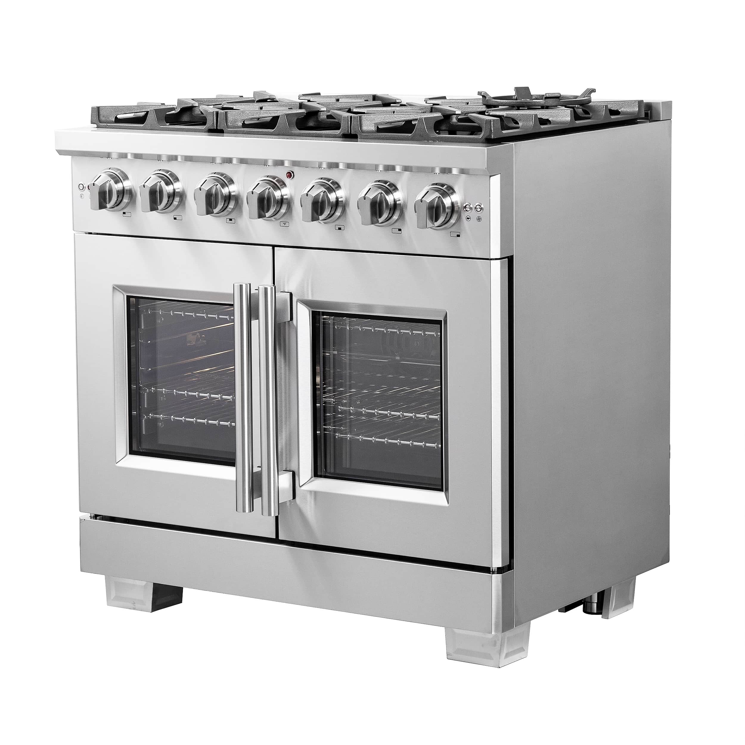 Forno 36-Inch Capriasca Gas Range with 6 Burners, 120,000 BTUs, & French Door Gas Oven in Stainless Steel (FFSGS6460-36) - Image 9