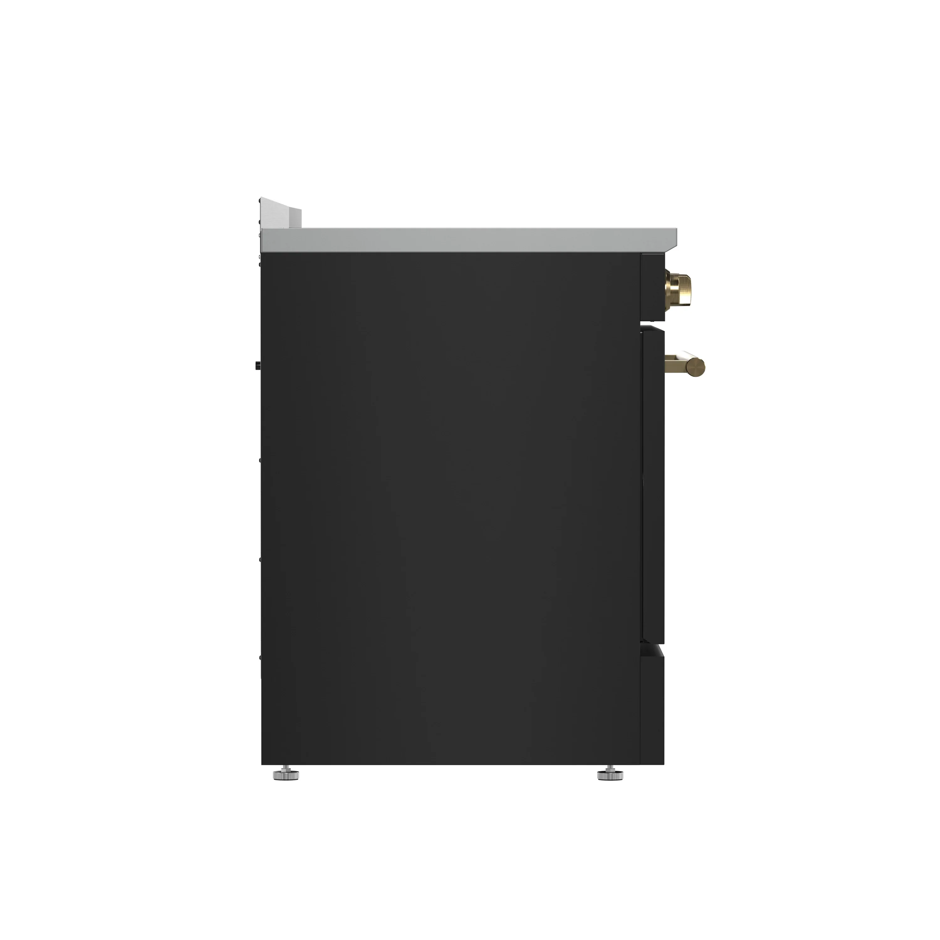 Forno 4-Piece Appliance Package - 30-Inch Electric Range, Wall Mount Range Hood, 60-Inch Refrigerator, and Dishwasher in Black with Antique Brass Handle - Image 13