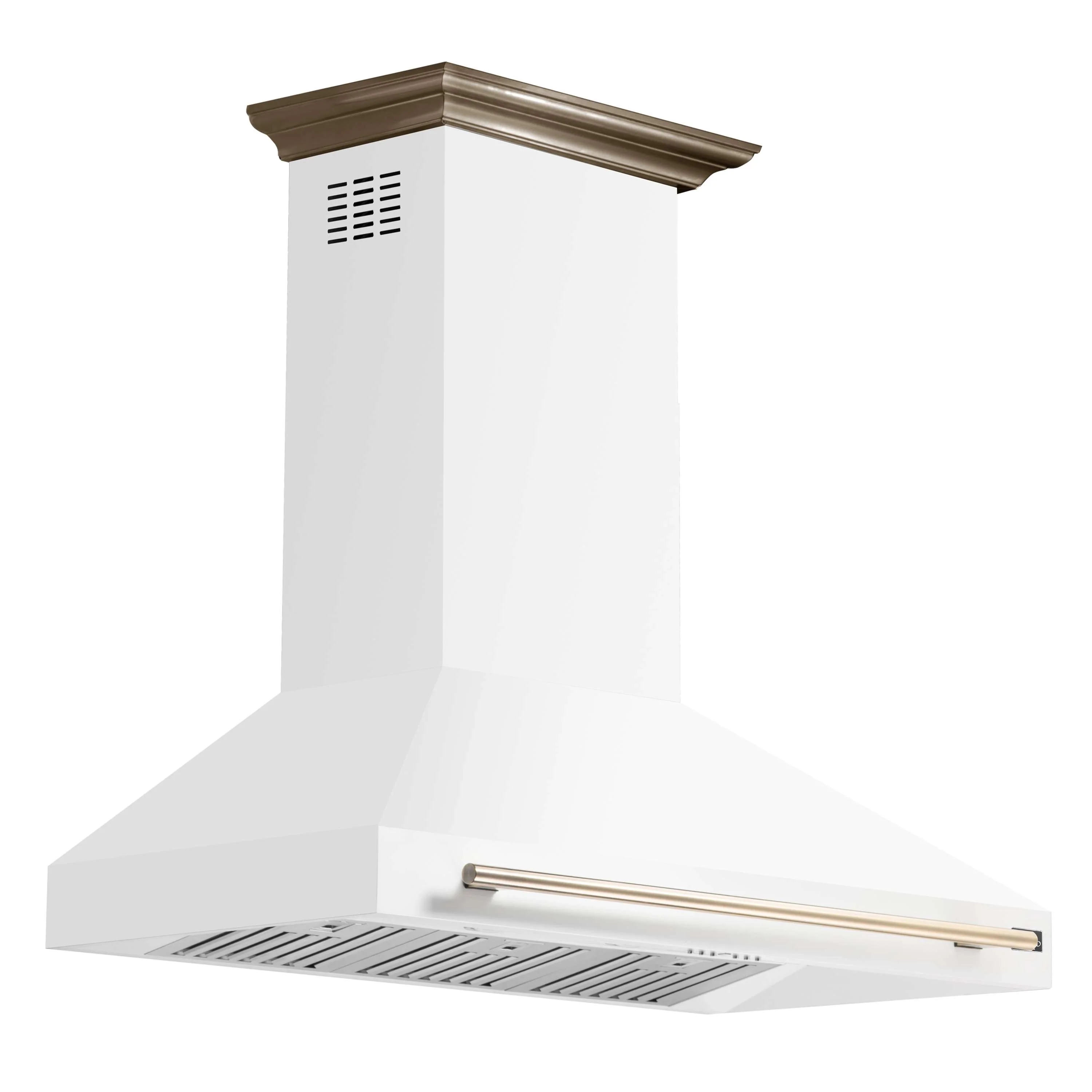 Forno 4-Piece Appliance Package - 48-Inch Electric Range, Wall Mount Range Hood, 36-Inch Refrigerator, and Dishwasher in White with Antique Brass Handle - Image 16