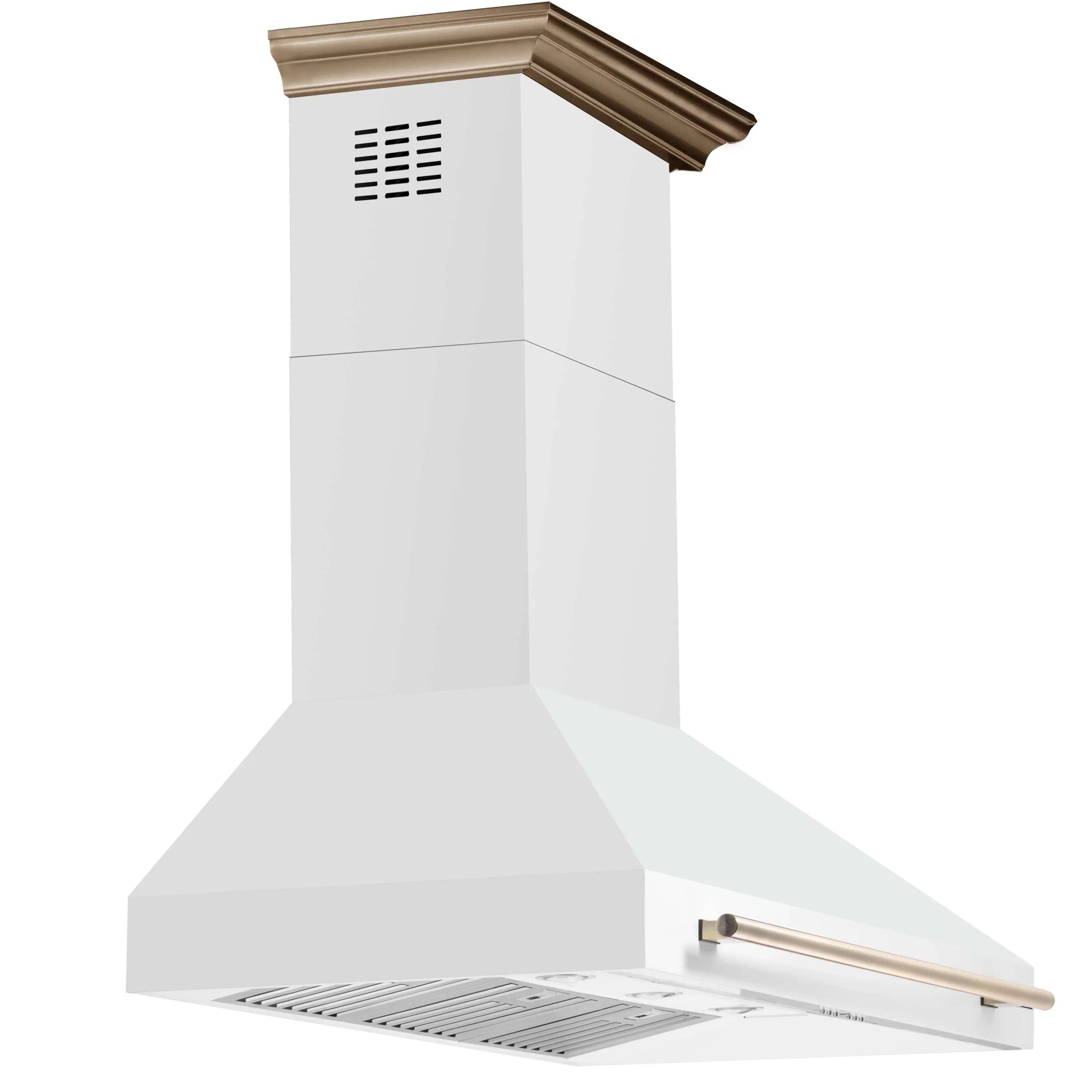 Forno 4-Piece Appliance Package - 48-Inch Electric Range, Wall Mount Range Hood, 36-Inch Refrigerator, and Dishwasher in White with Antique Brass Handle - Image 17