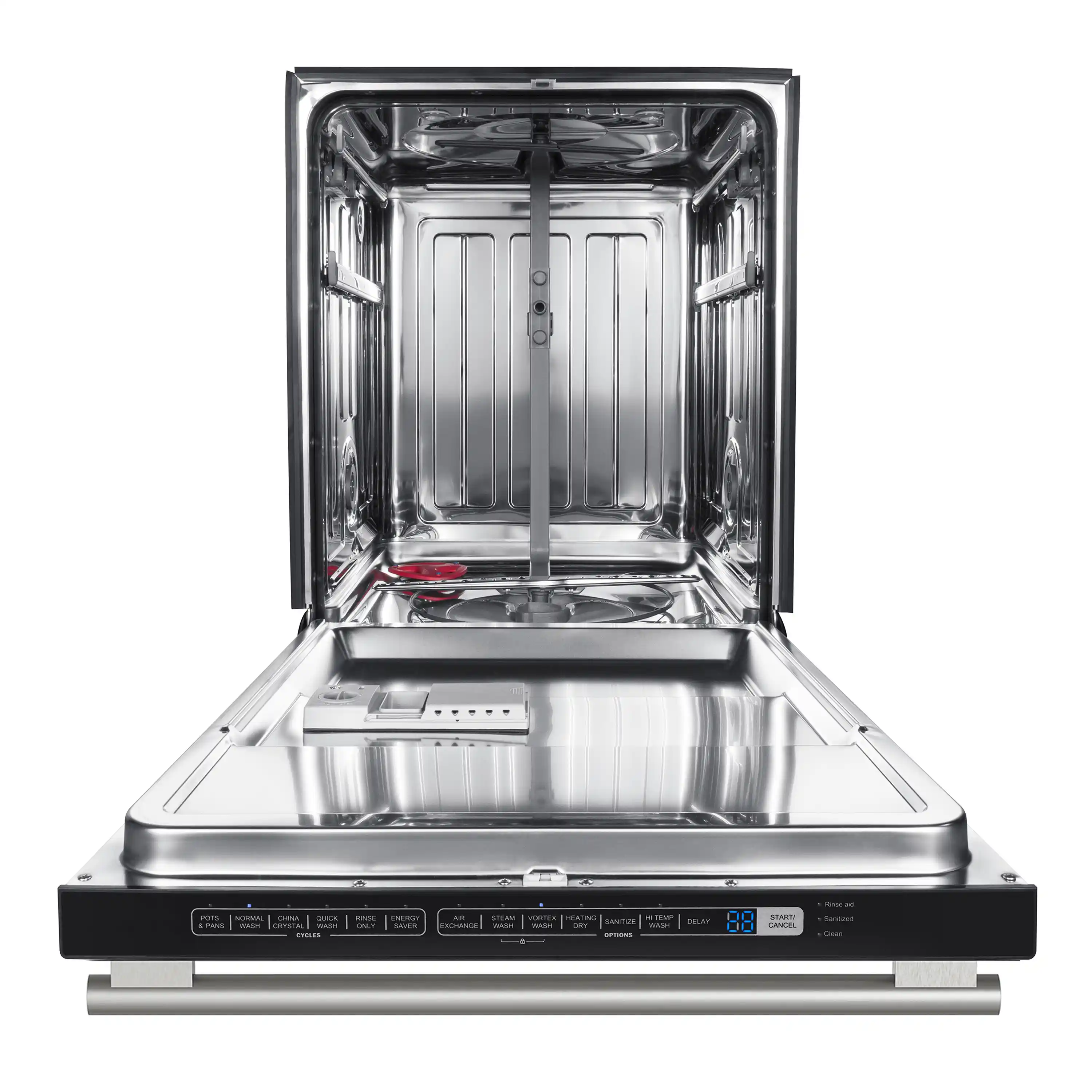 Forno 4-Piece Appliance Package - 36-Inch Dual Fuel Range, 60-Inch Convertible Refrigerator with Modern Trim, Dishwasher, and 24-Inch Microwave Drawer in Black with Antique Brass Handle - Image 35