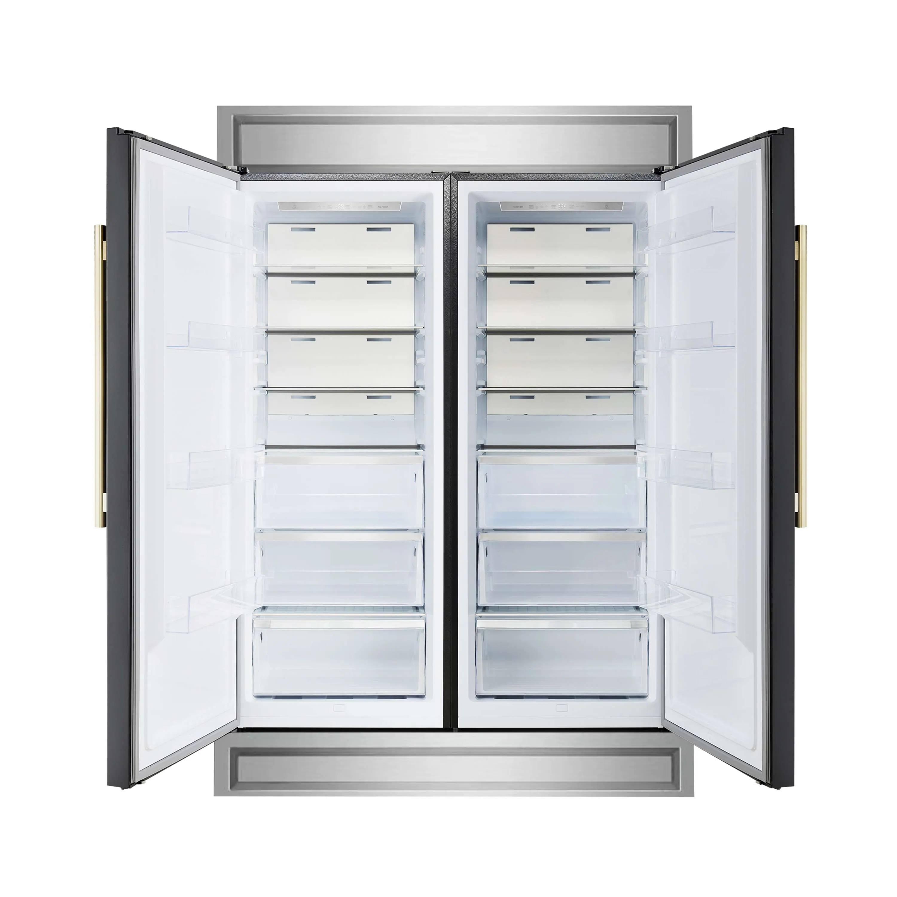 Forno 4-Piece Appliance Package - 36-Inch Gas Range, 60-Inch Convertible Refrigerator with Modern Trim, Dishwasher, and 30-Inch Microwave Oven in Black with Antique Brass Handle - Image 15