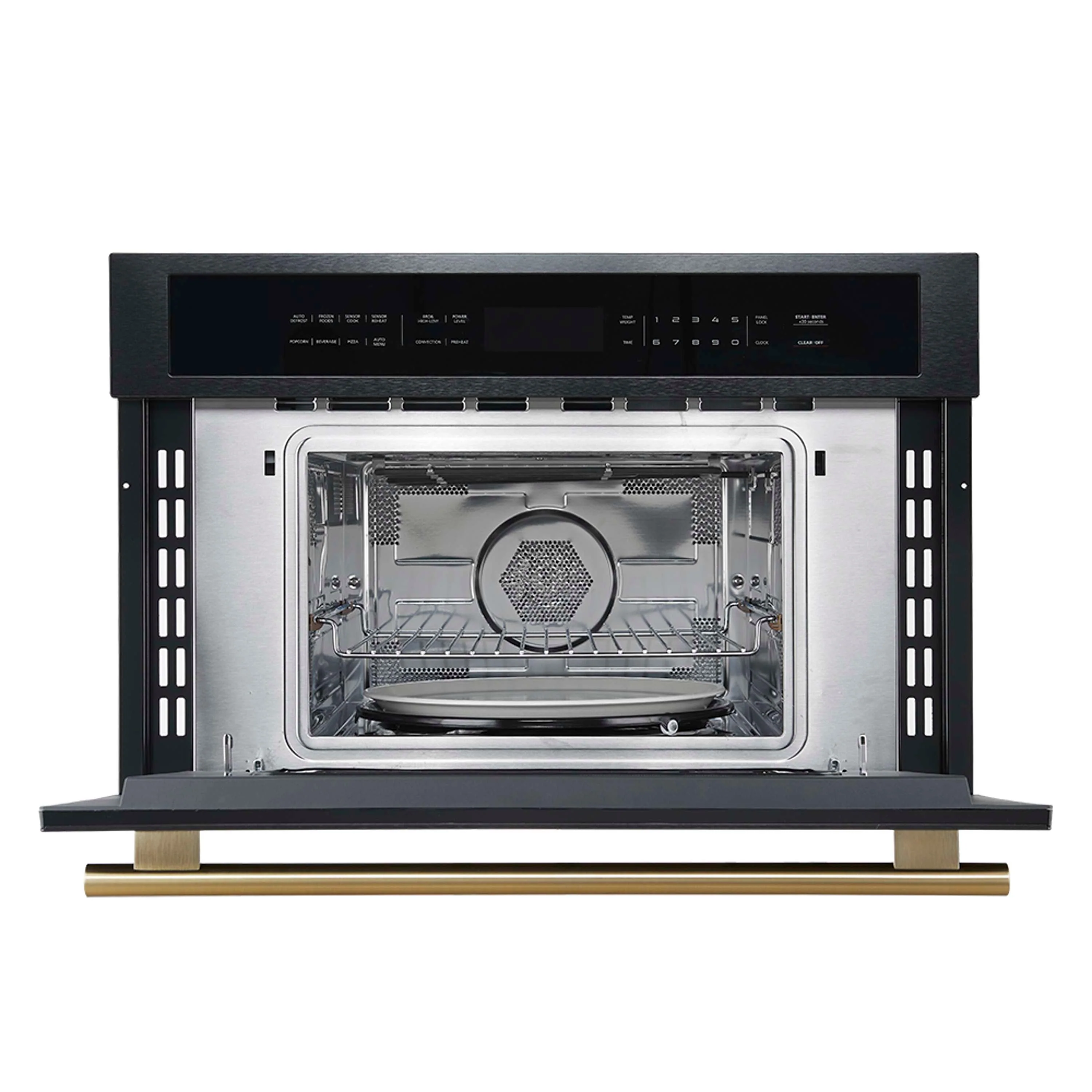 Forno 4-Piece Appliance Package - 48-Inch Gas Range, 60-Inch Convertible Refrigerator with Modern Trim, Dishwasher, and 30-Inch Microwave Oven in Black with Antique Brass Handle - Image 41