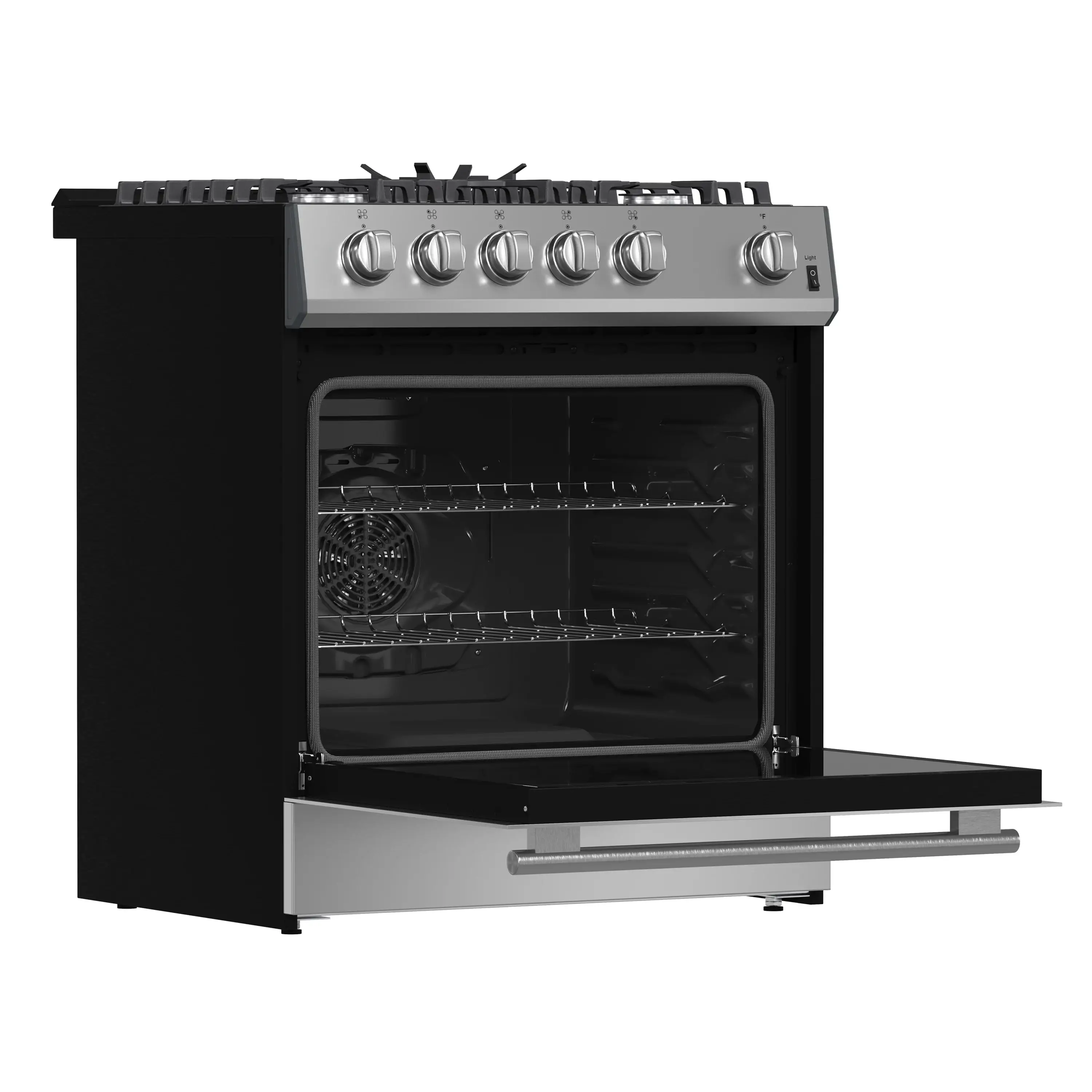Forno 4-Piece Appliance Package - 30-Inch Espresso Gas Range , Wall Mount Range Hood, 36-Inch French Door Refrigerator, and Dishwasher in Stainless Steel - Image 7