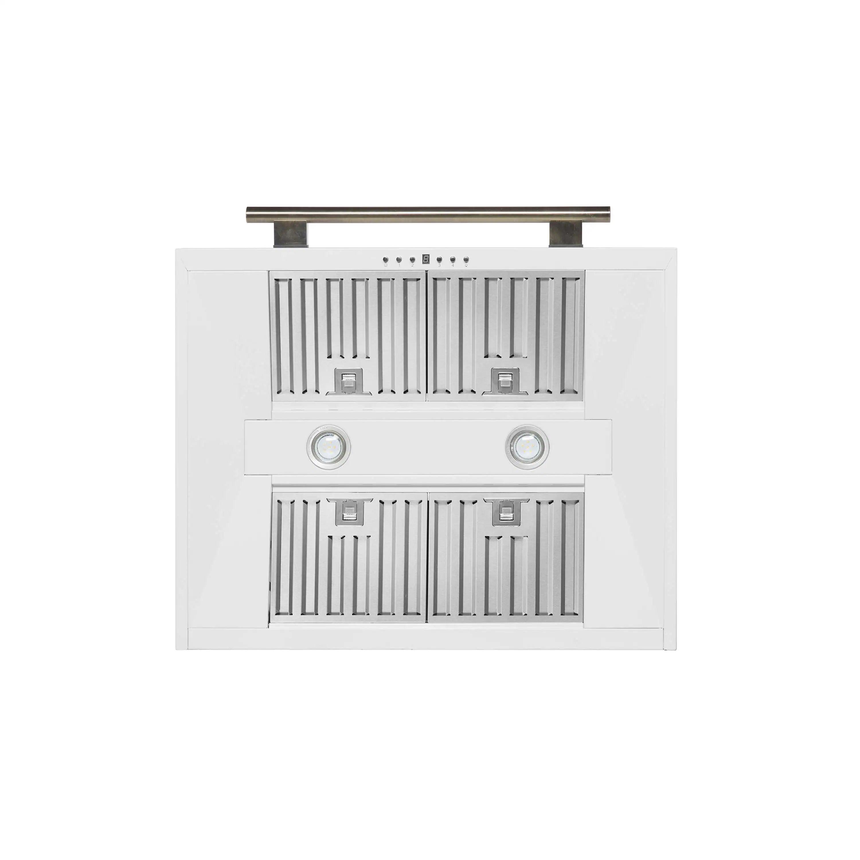 Forno 4-Piece Appliance Package - 30-Inch Espresso Gas Range , Wall Mount Range Hood, 36-Inch French Door Refrigerator, and Dishwasher in White with Antique Brass Handle - Image 19