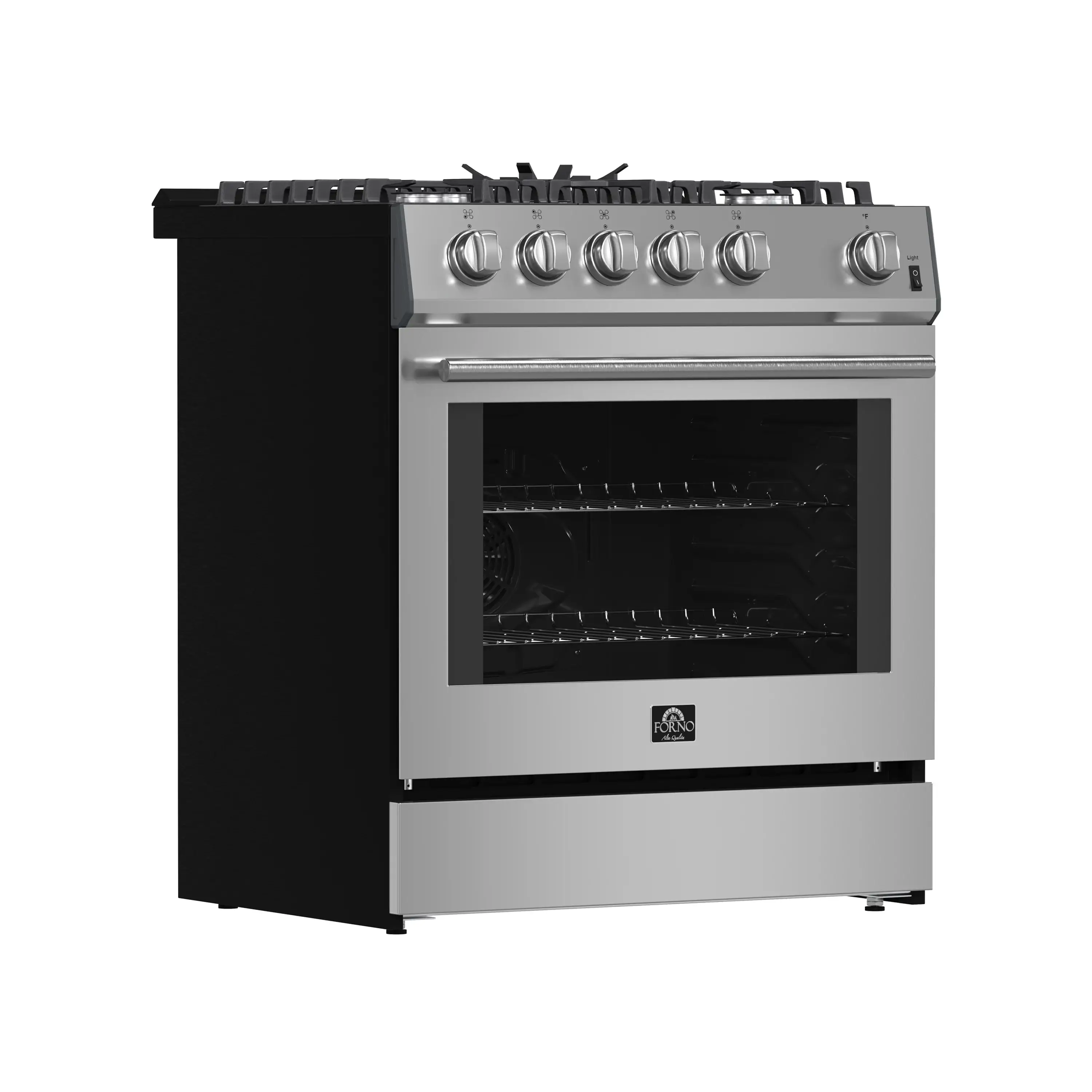 Forno 4-Piece Appliance Package - 30-Inch Espresso Gas Range , Wall Mount Range Hood, 60-Inch Built-In Convertible Refrigerator, and Dishwasher in Stainless Steel - Image 4